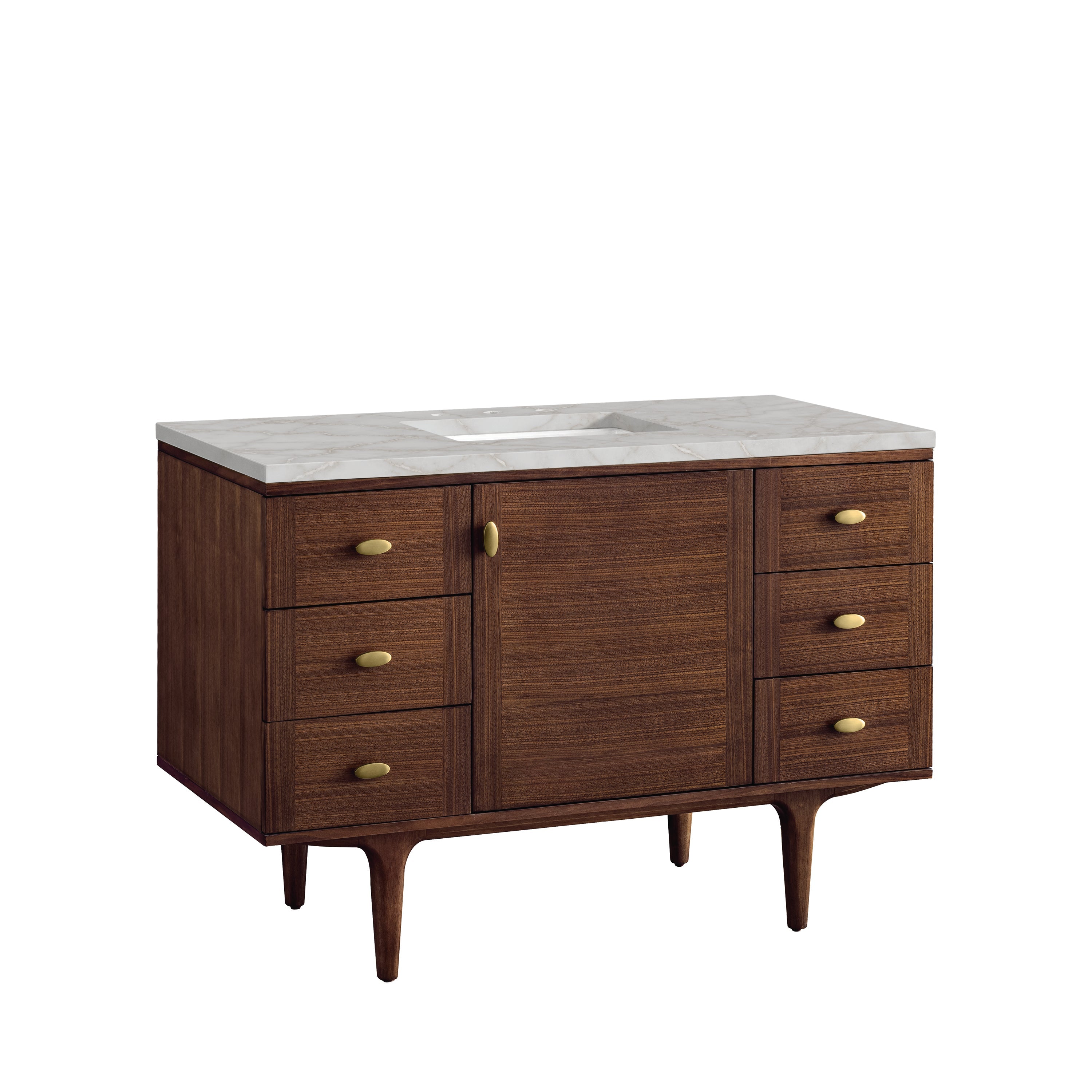 Mid-Century Walnut / Victorian Silver - 3 Faucet Holes