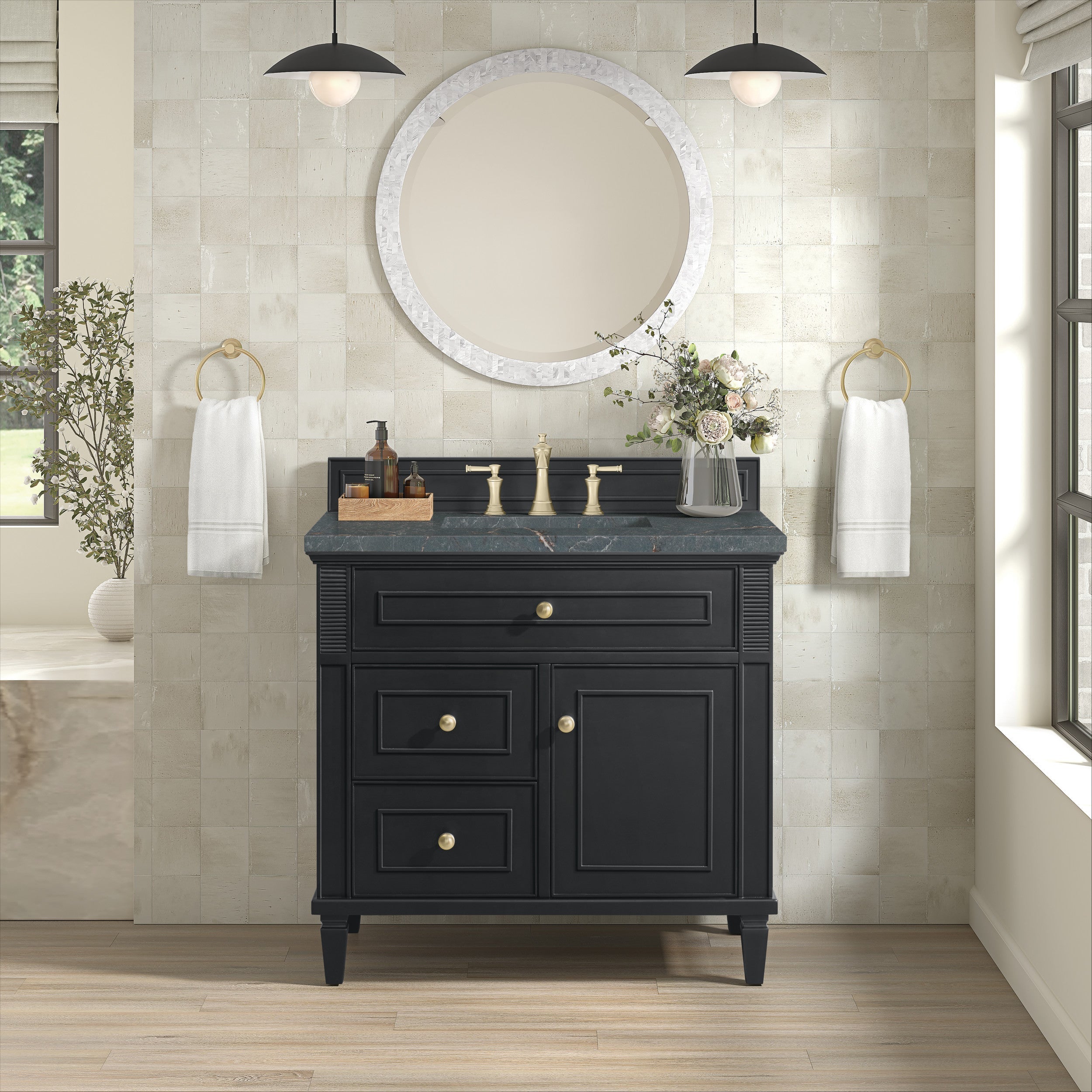 Black Onyx / Parisien Bleu - 3 Faucet Holes