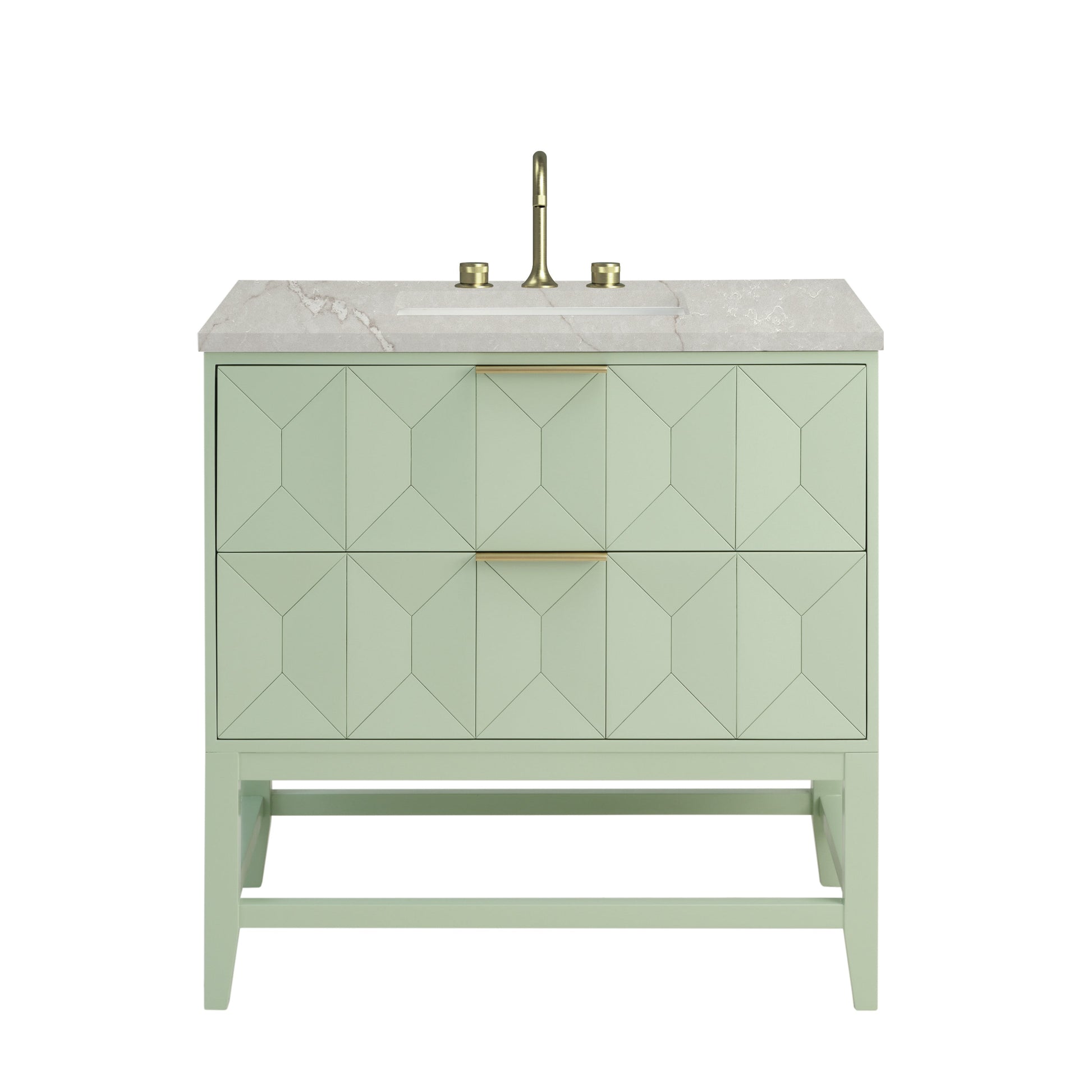 Pistachio / Victorian Silver - 3 Faucet Holes
