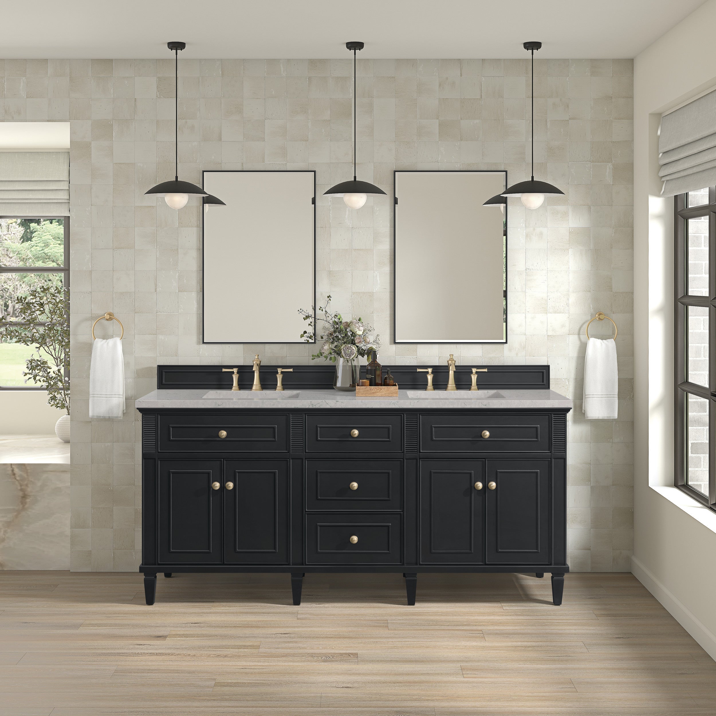 Black Onyx / Eternal Jasmine Pearl - 3 Faucet Holes