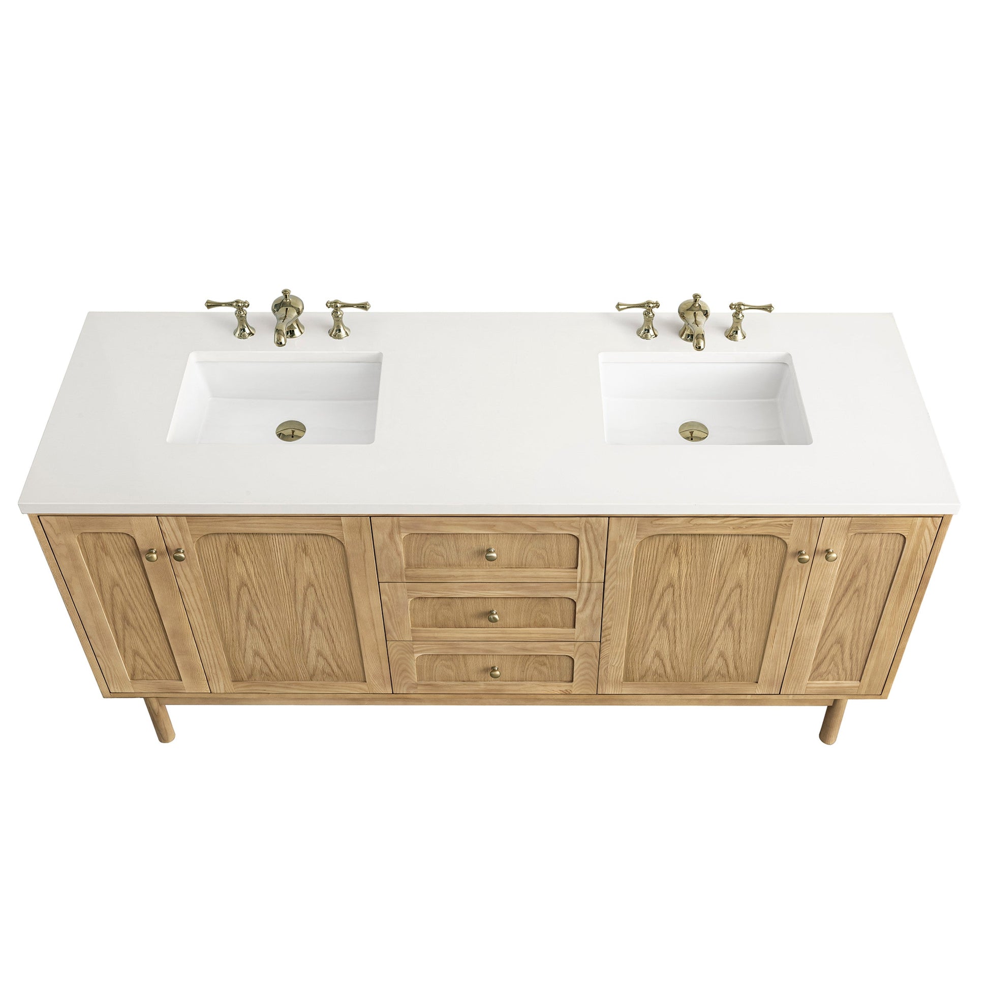 Light Natural Oak / White Zeus - 3 Faucet Holes