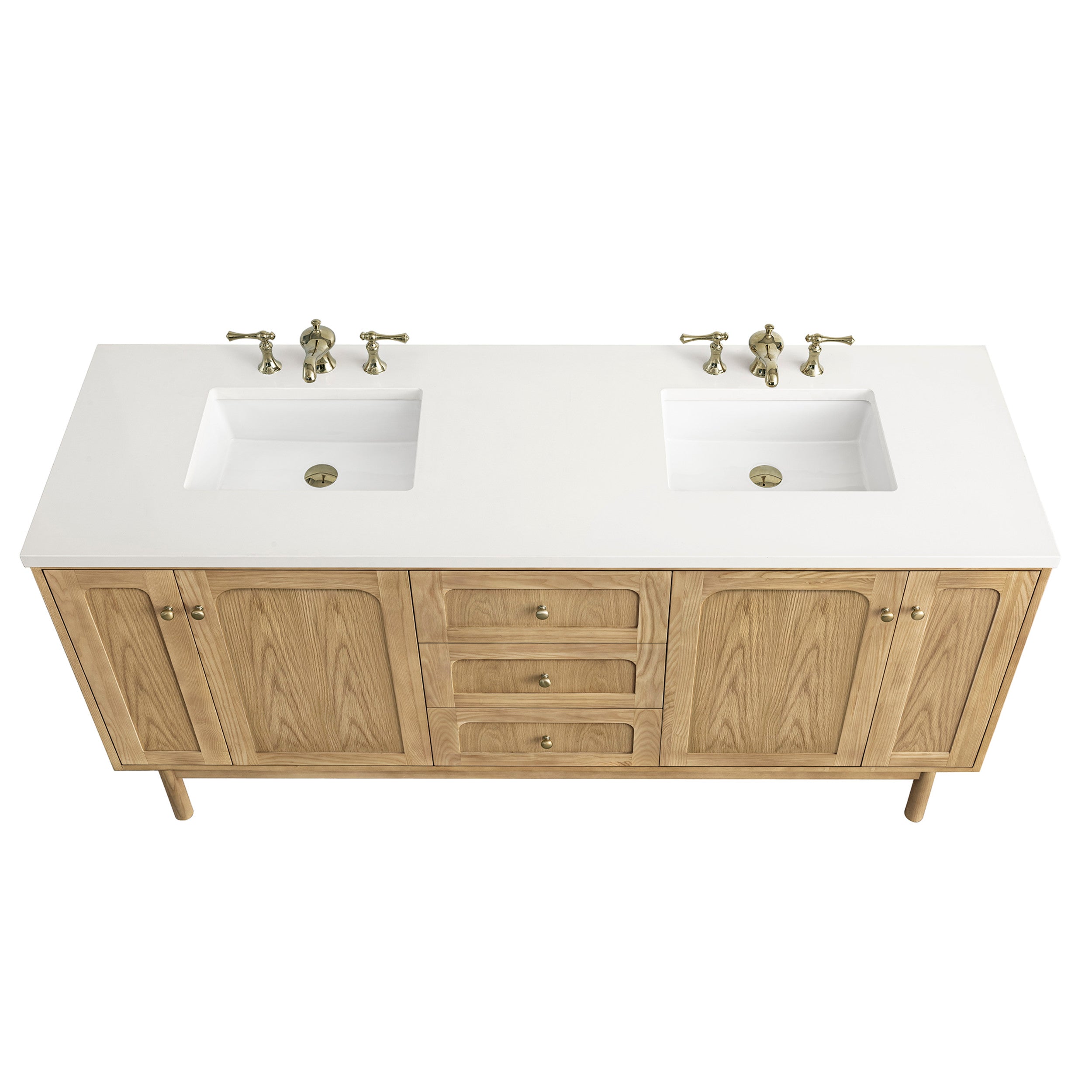 Light Natural Oak / White Zeus - 3 Faucet Holes