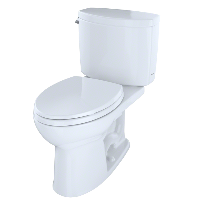 Toto Drake II Two Piece Elongated 1.28 GPF Universal Height Toilet with Cefiontect and Right Hand Trip Lever