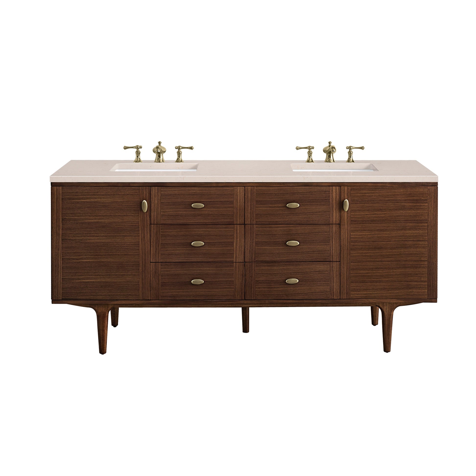 Mid-Century Walnut / Eternal Marfil - 3 Faucet Holes