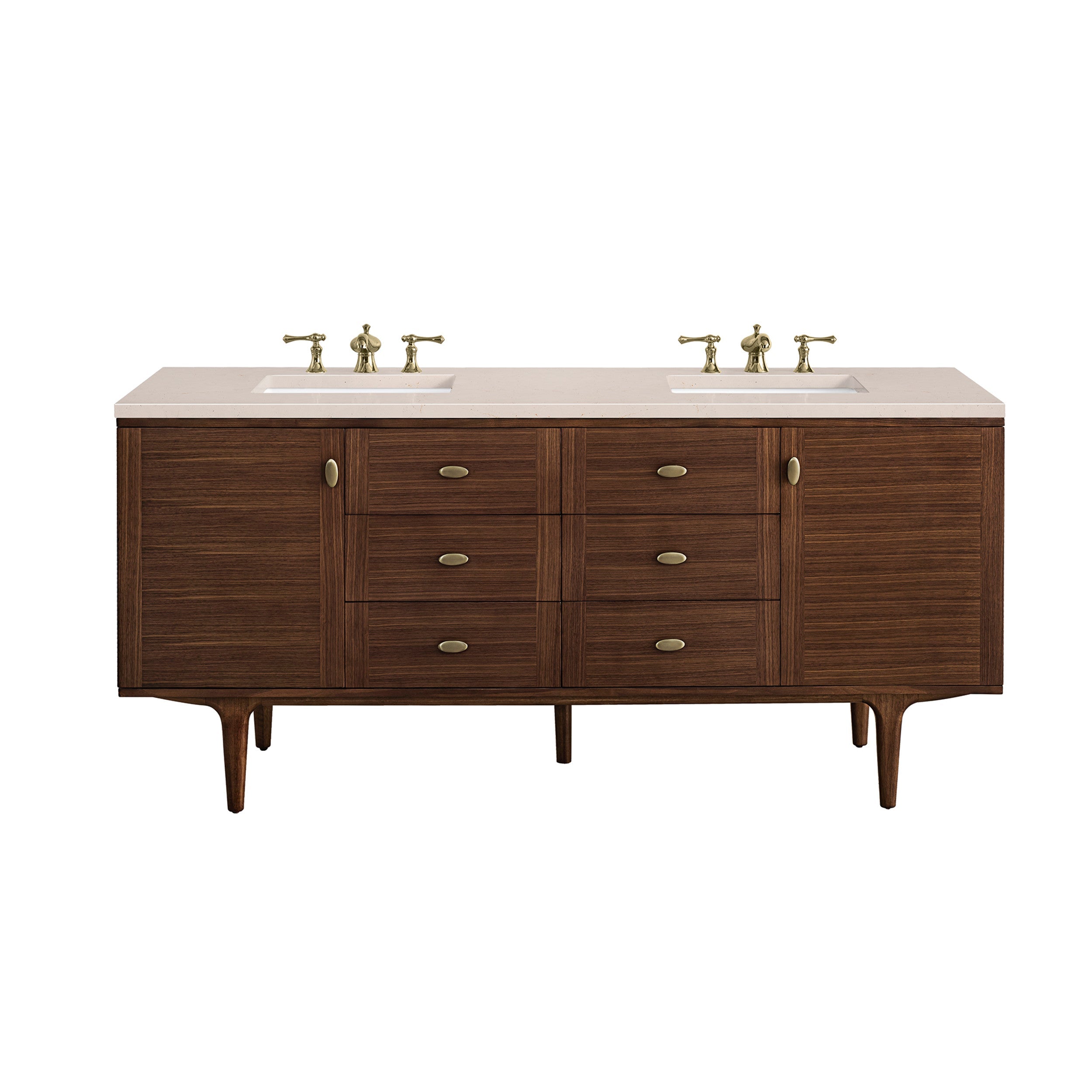 Mid-Century Walnut / Eternal Marfil - 3 Faucet Holes