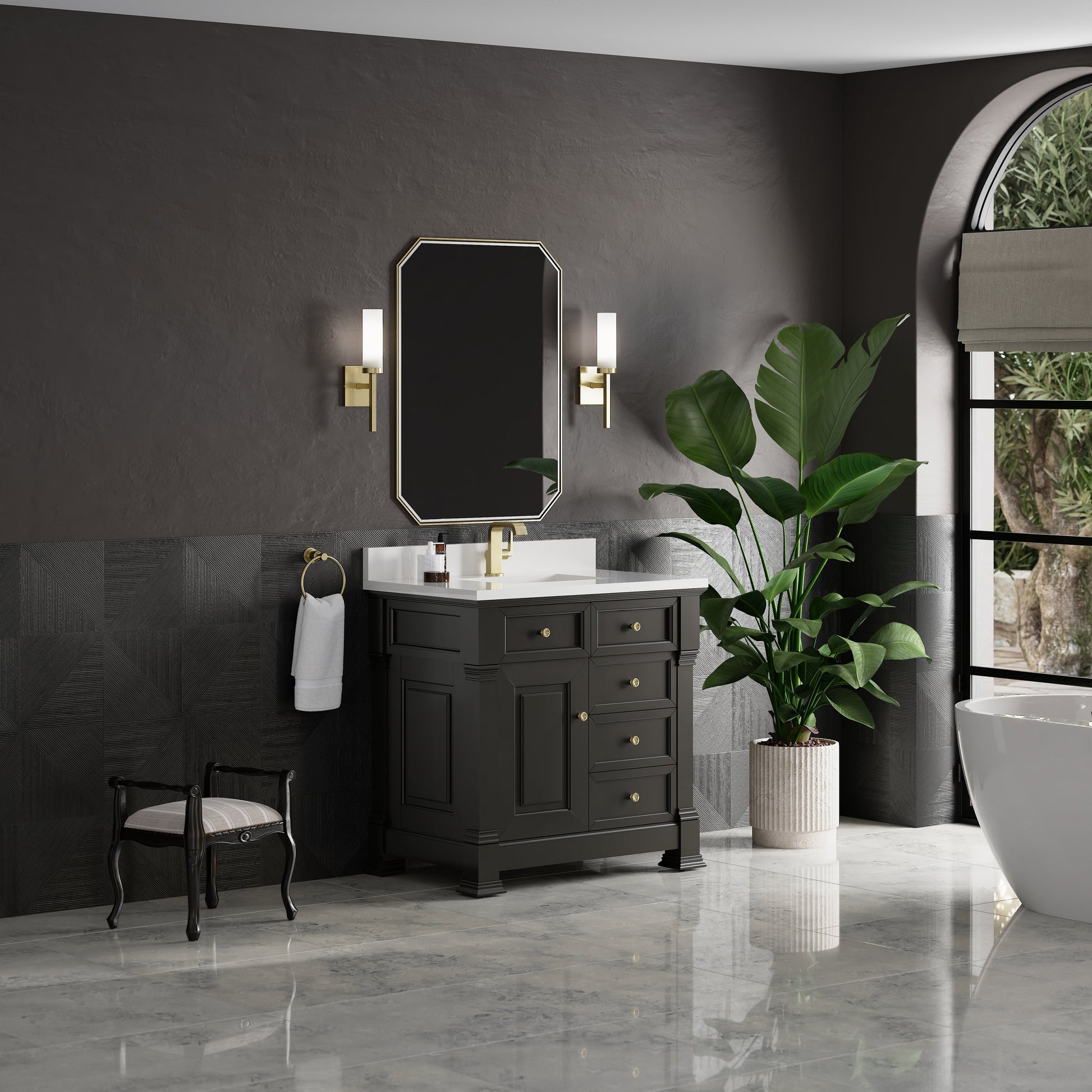Black Onyx / White Zeus - 1 Faucet Hole