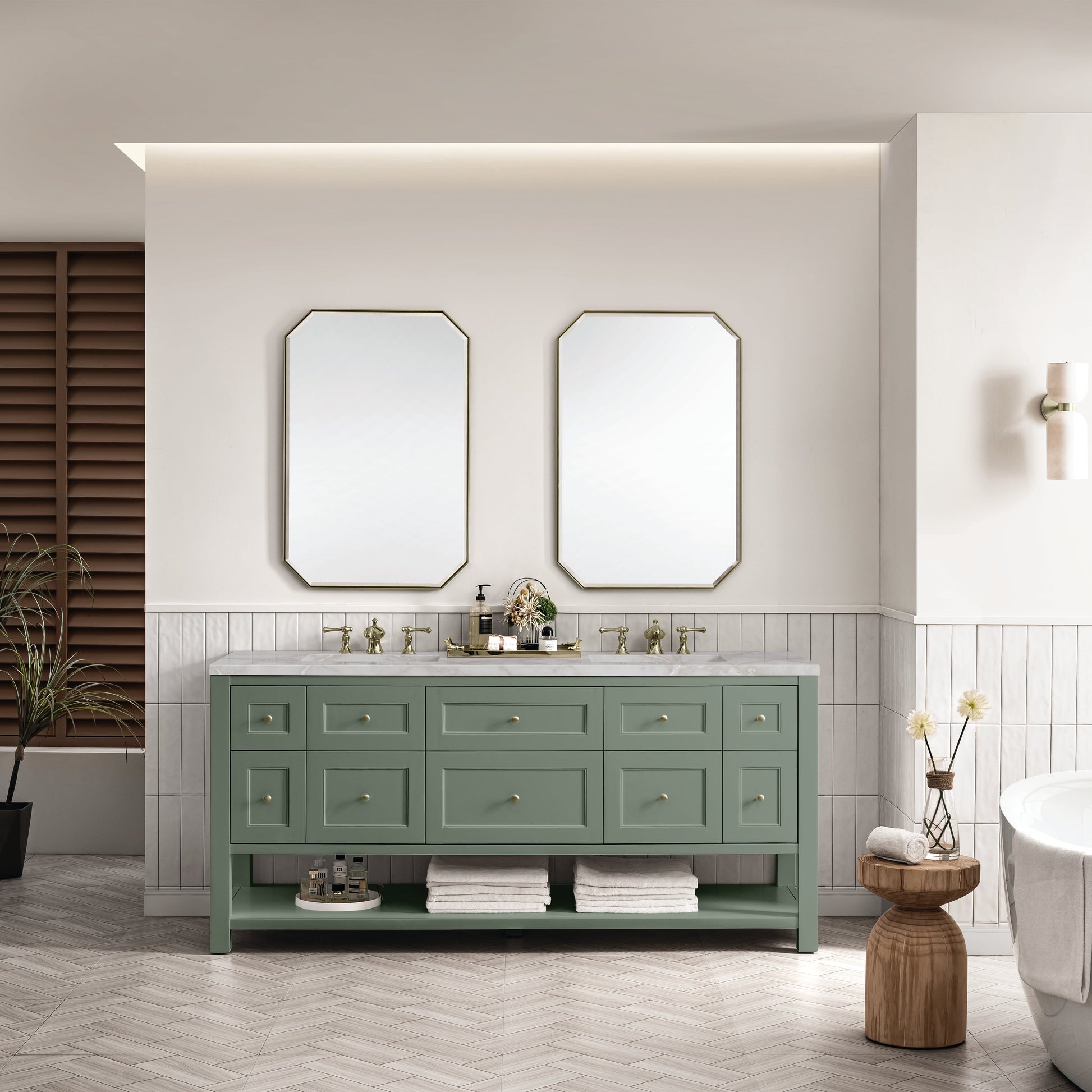 Smokey Celadon / Victorian Silver - 3 Faucet Holes