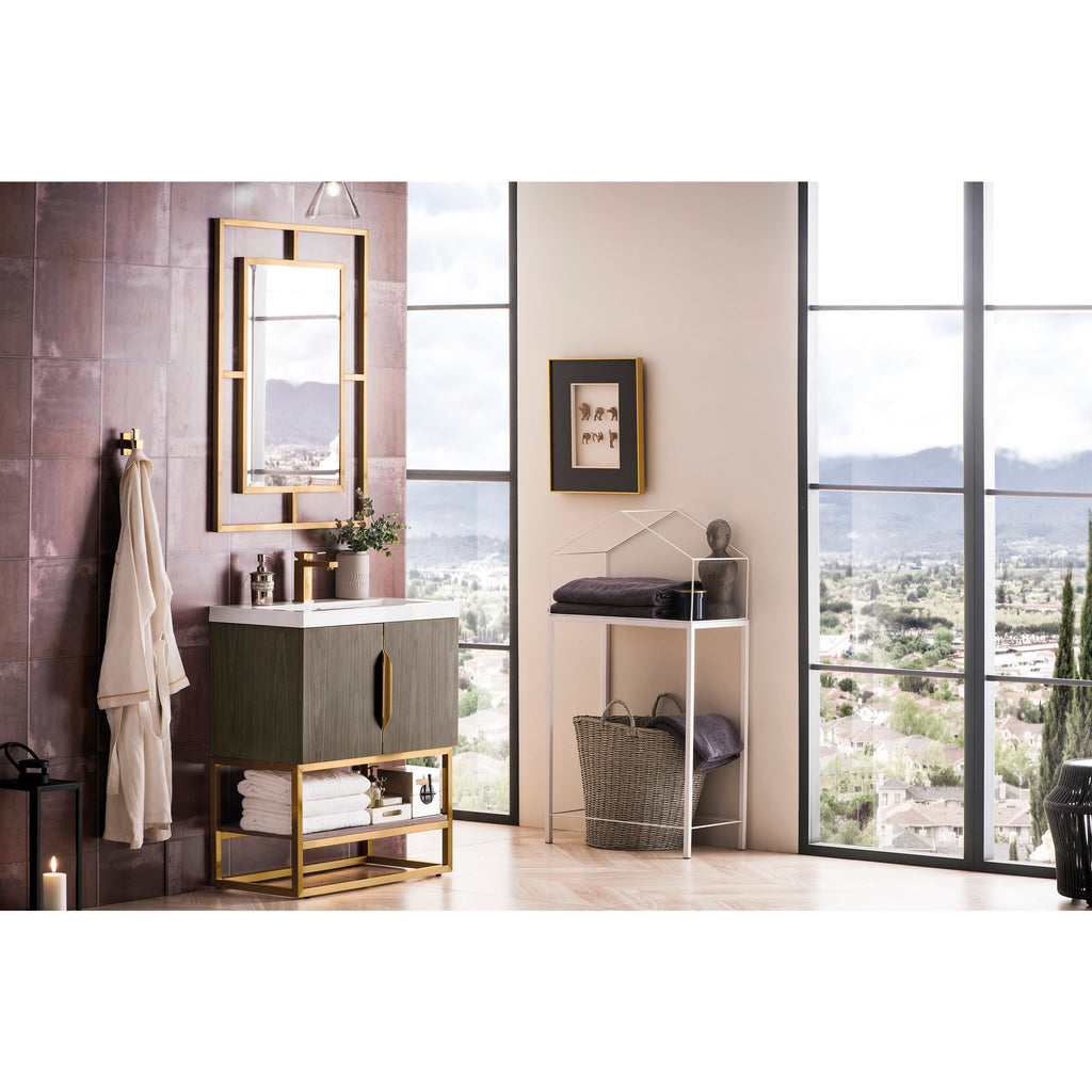 Ash Gray / Radiant Gold / Glossy White - 1 Faucet Hole