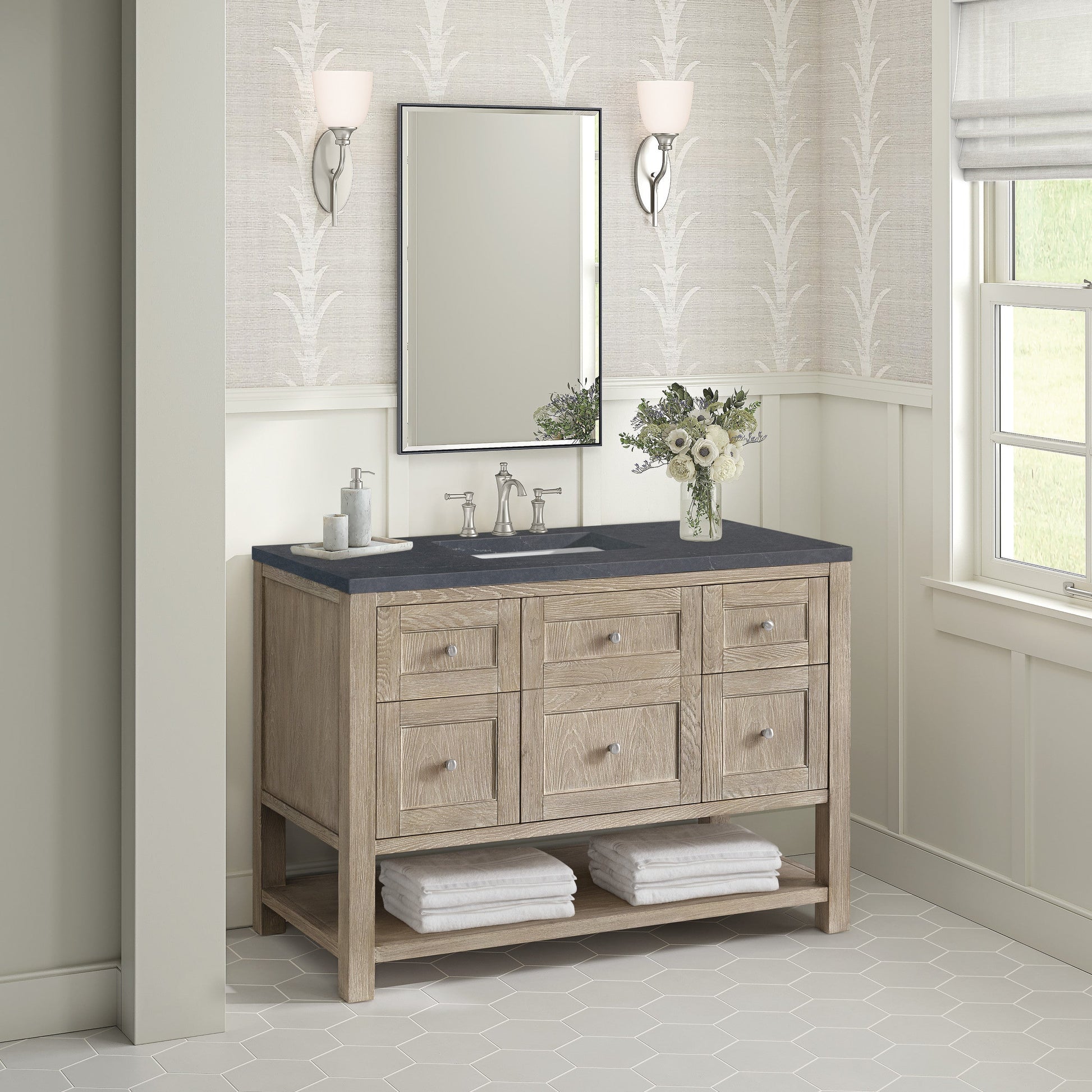 Whitewashed Oak / Charcoal Soapstone - 3 Faucet Holes