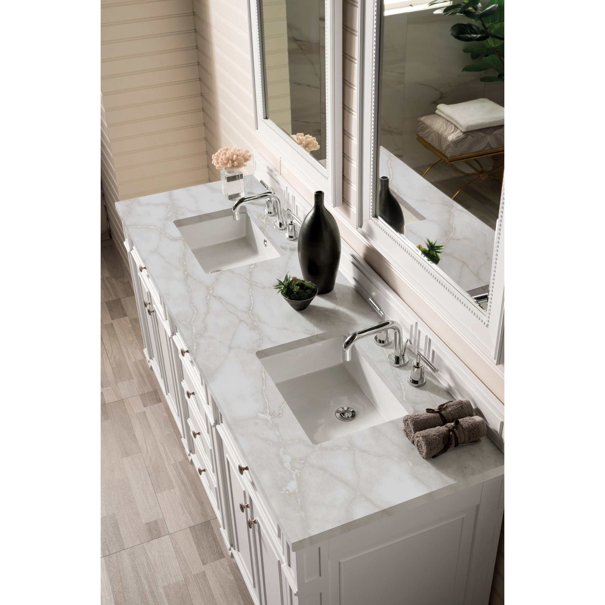 Bright White / Victorian Silver - 3 Faucet Holes