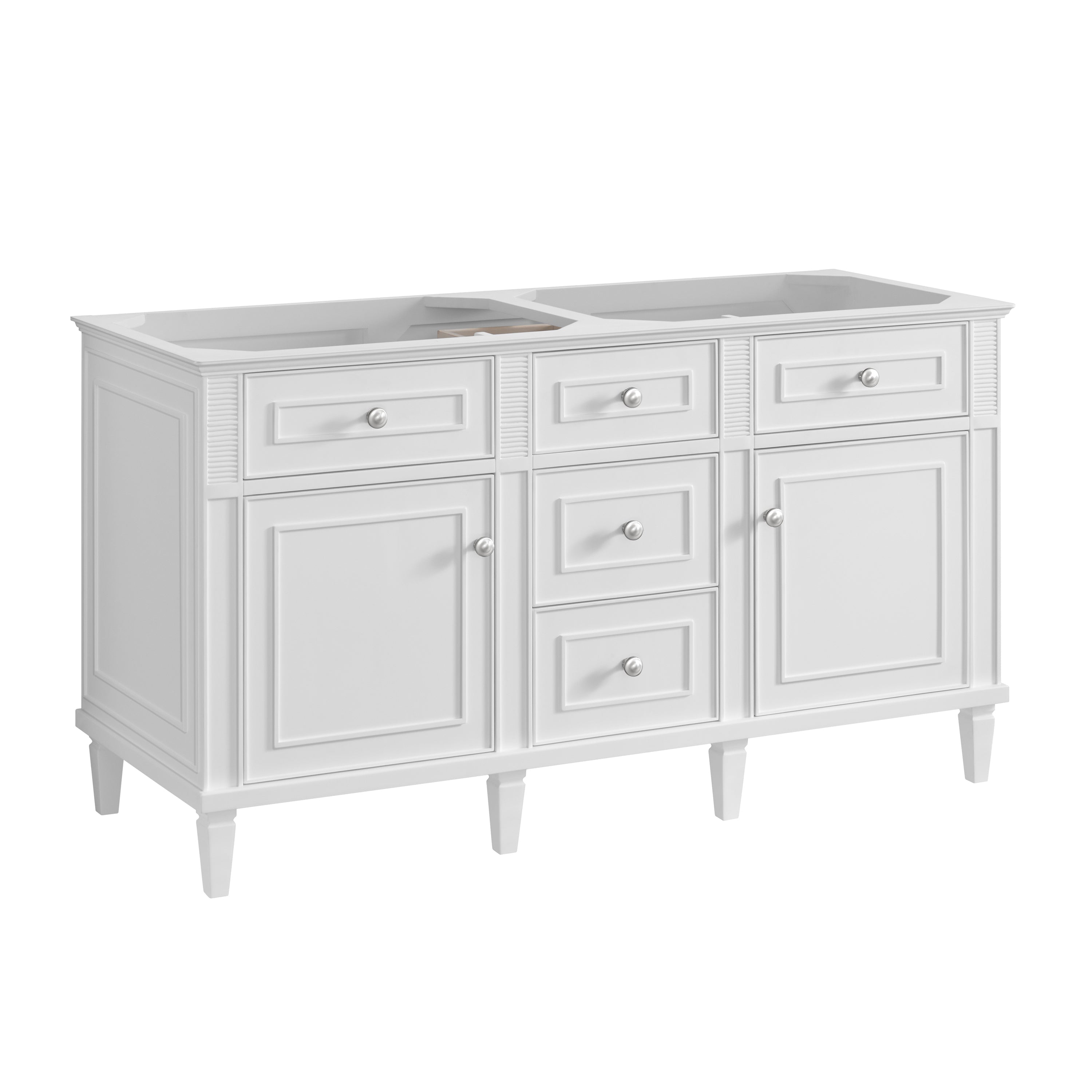 Bright White / Victorian Silver - 3 Faucet Holes