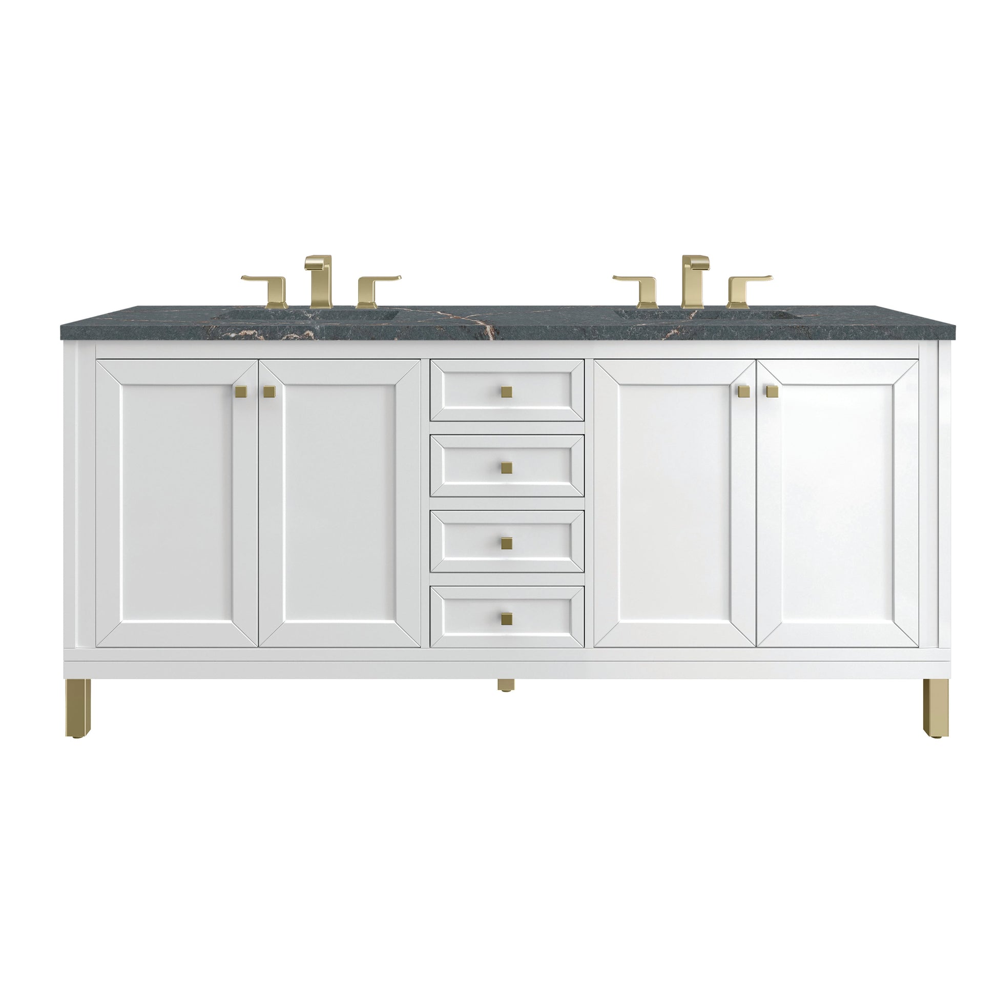 Glossy White / Parisien Bleu - 3 Faucet Holes