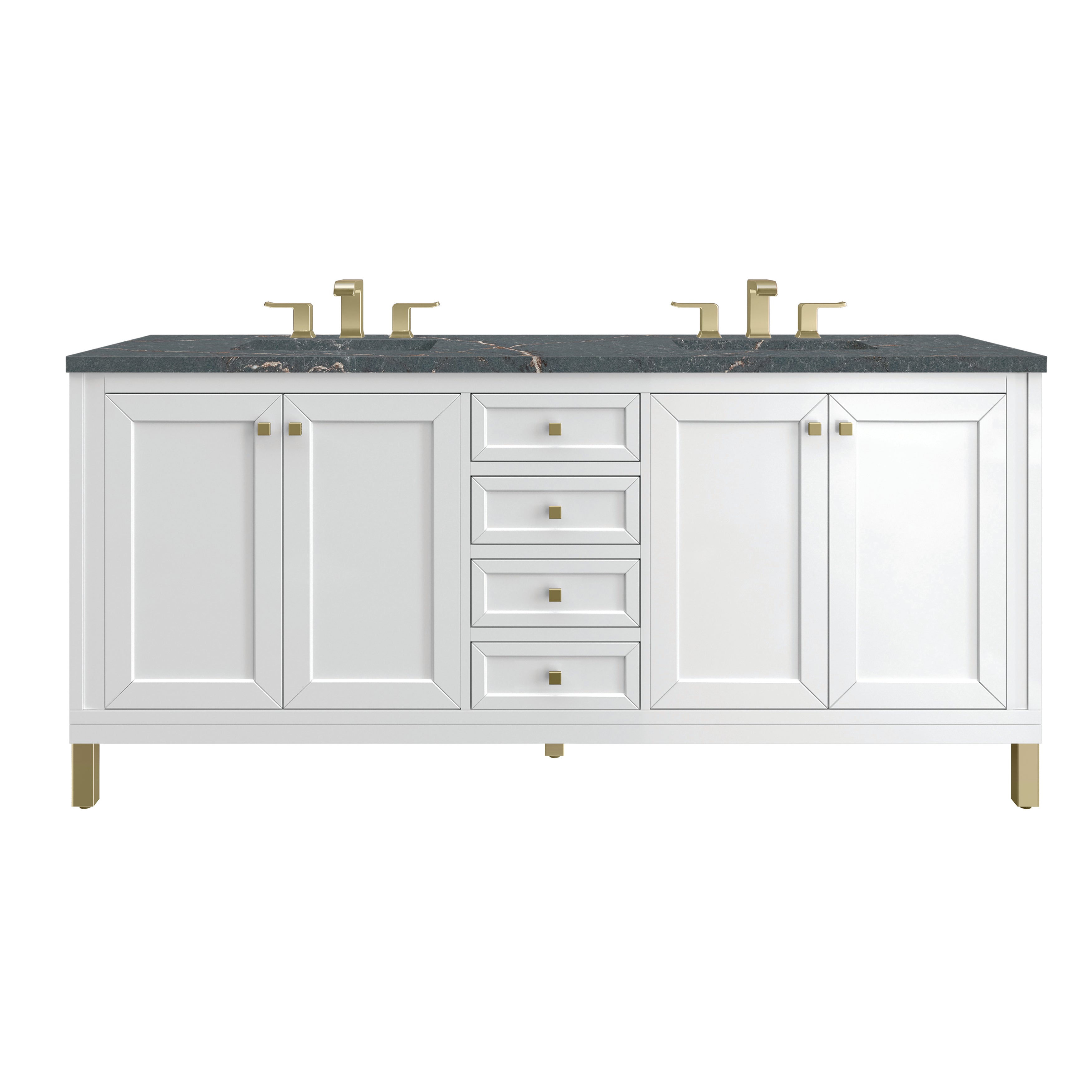 Glossy White / Parisien Bleu - 3 Faucet Holes