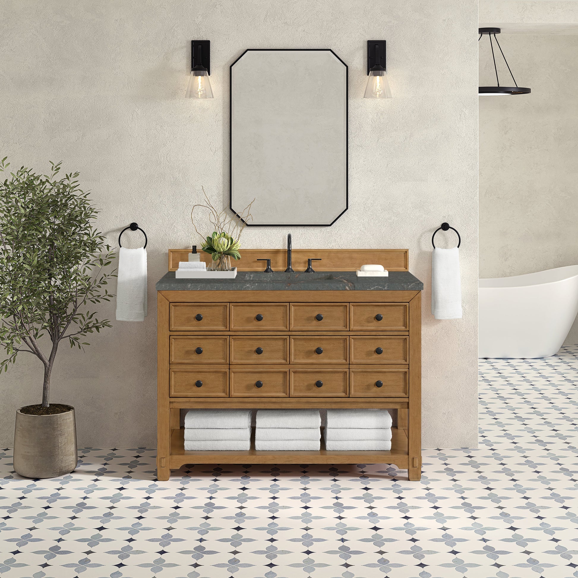 Amber Birch / Parisien Bleu - 3 Faucet Holes
