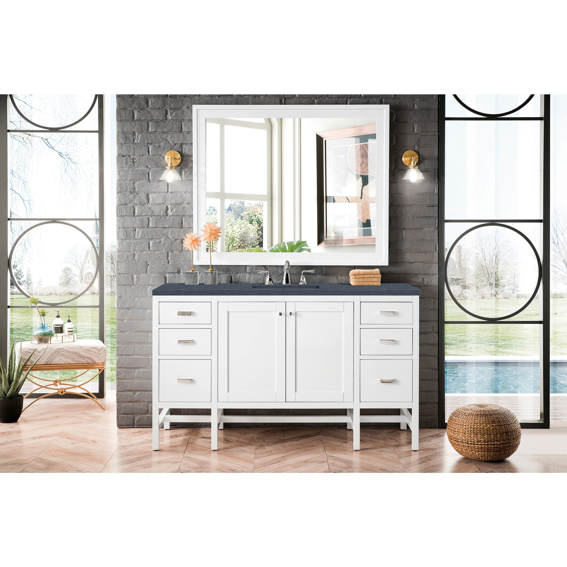 Glossy White / Charcoal Soapstone - 3 Faucet Holes
