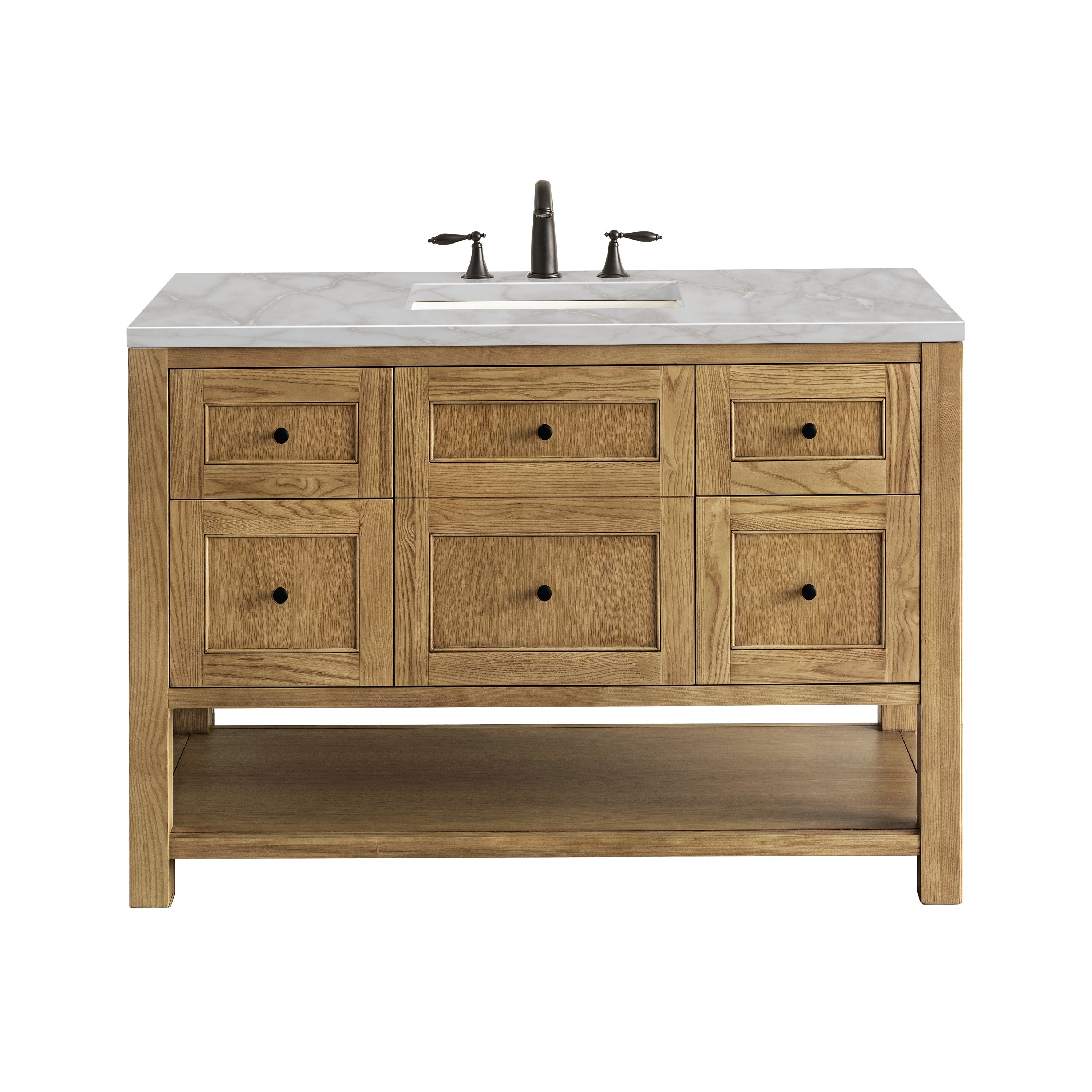 Light Natural Oak / Victorian Silver - 3 Faucet Holes