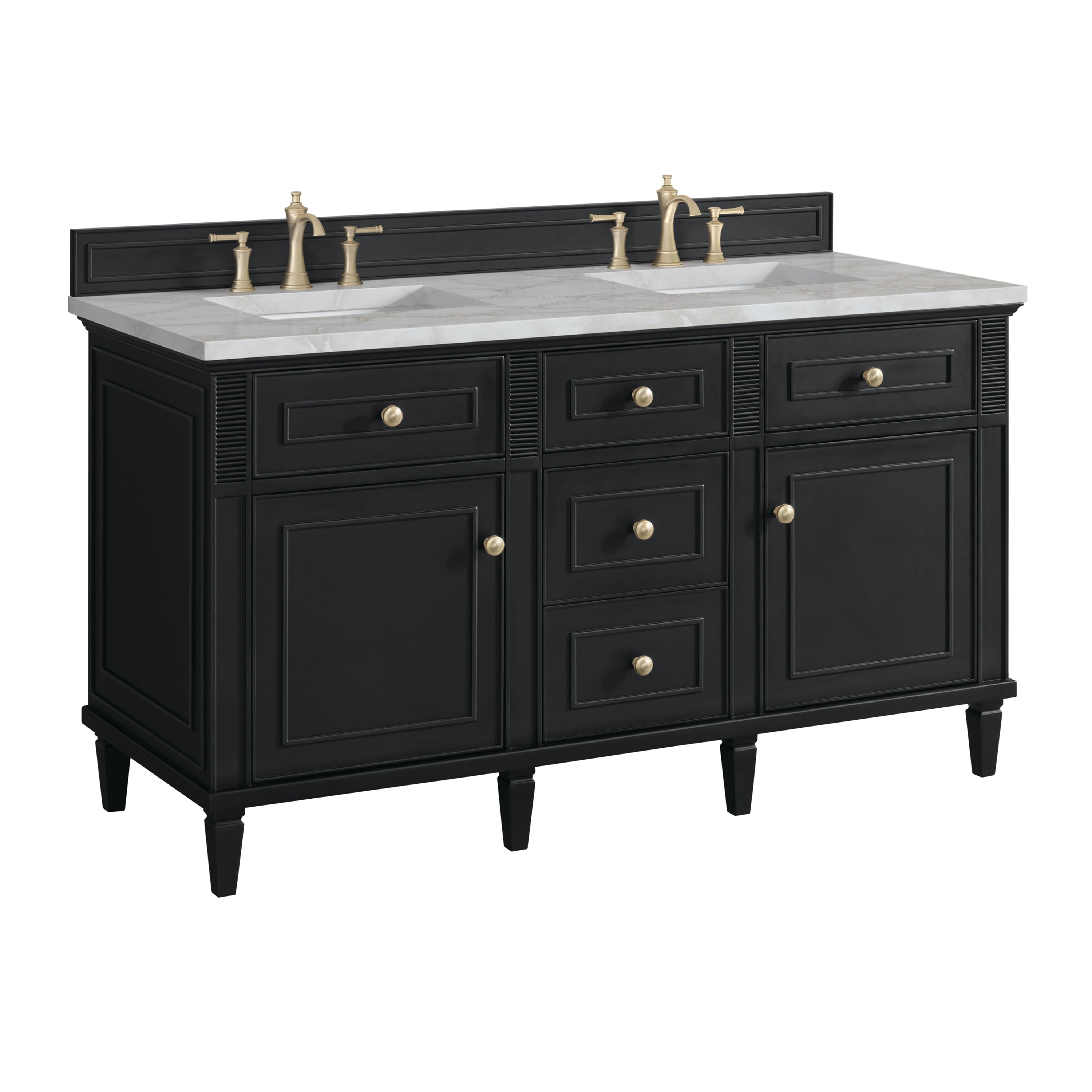 Black Onyx / Victorian Silver - 3 Faucet Holes