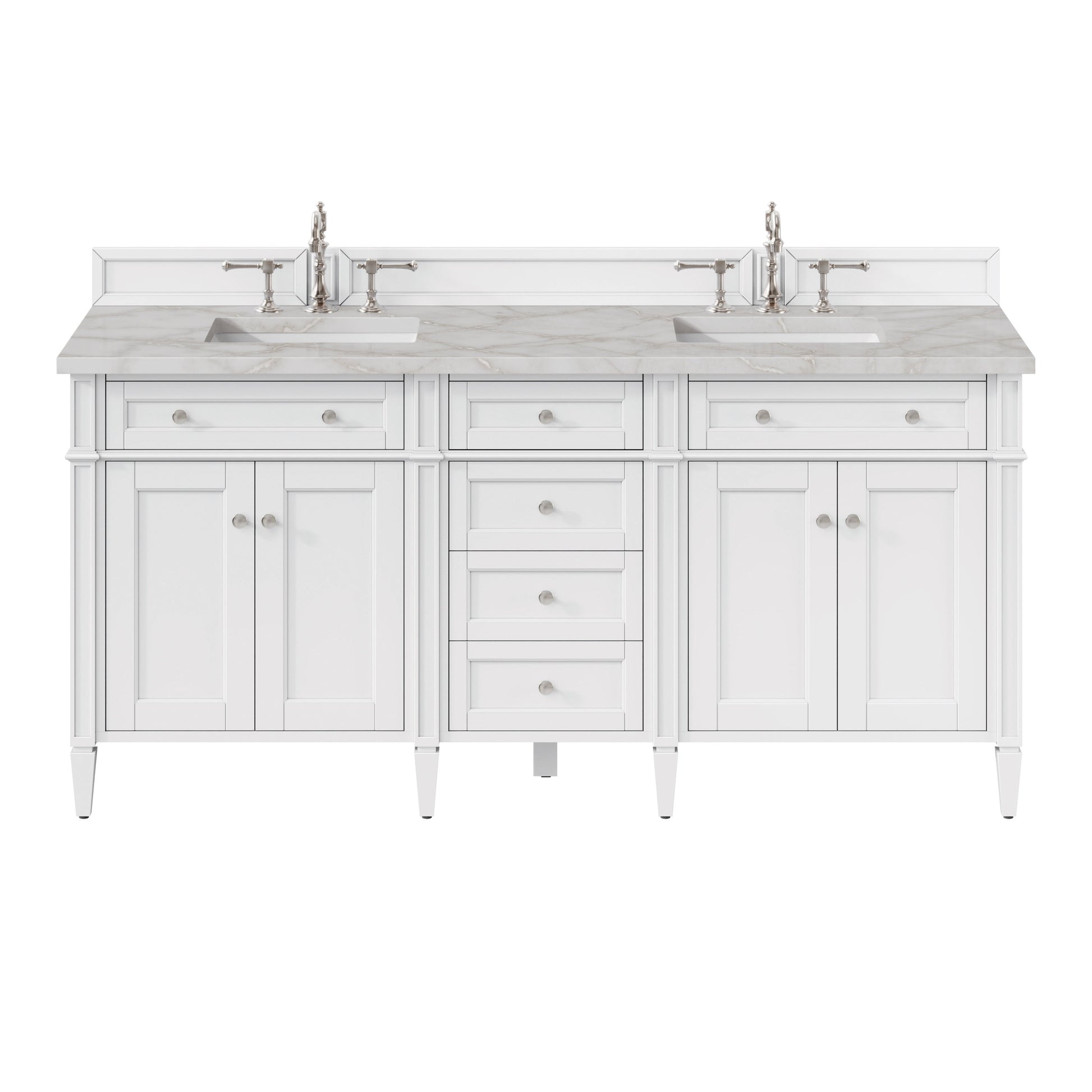 Bright White / Victorian Silver - 3 Faucet Holes