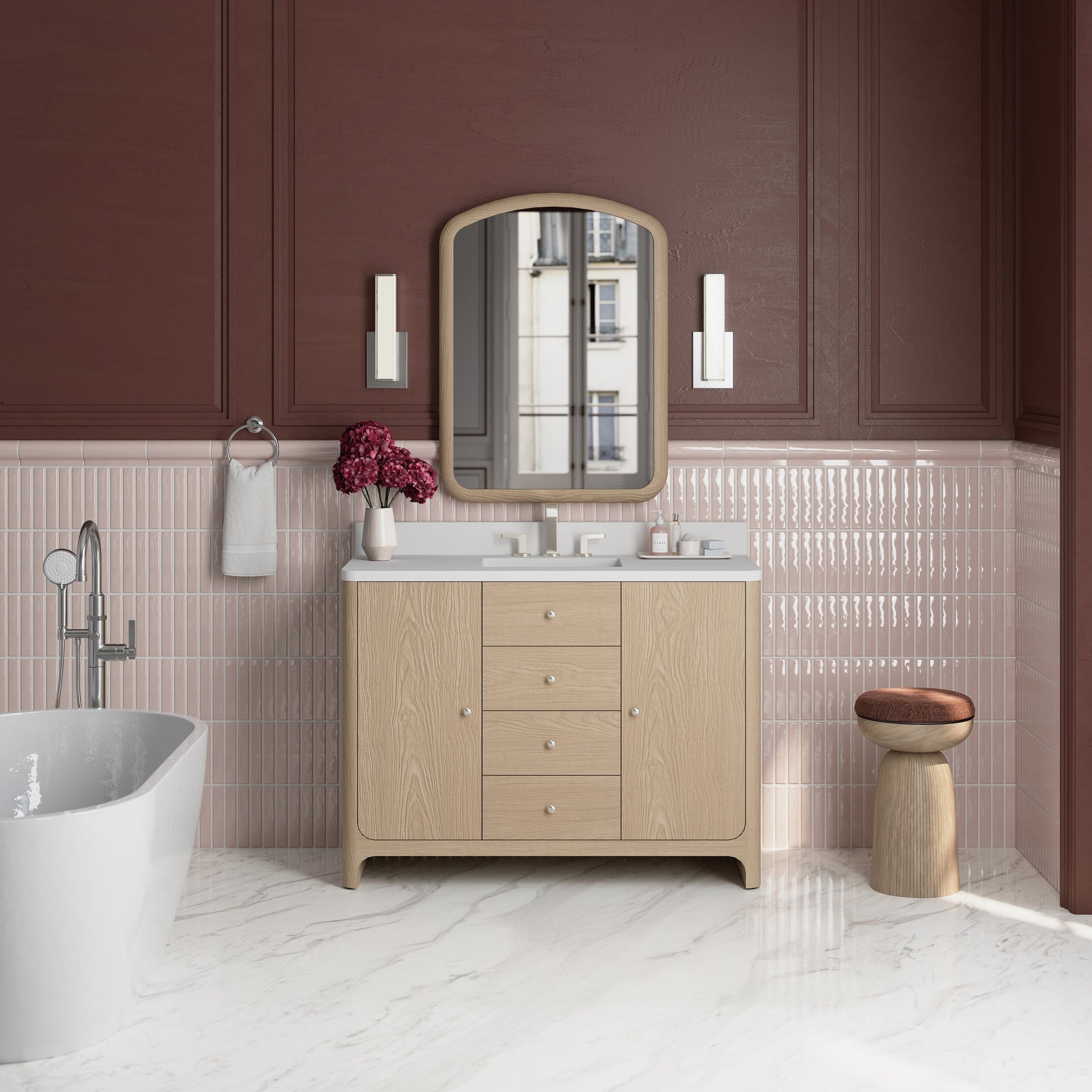Coastal Driftwood / White Zeus - 3 Faucet Hole