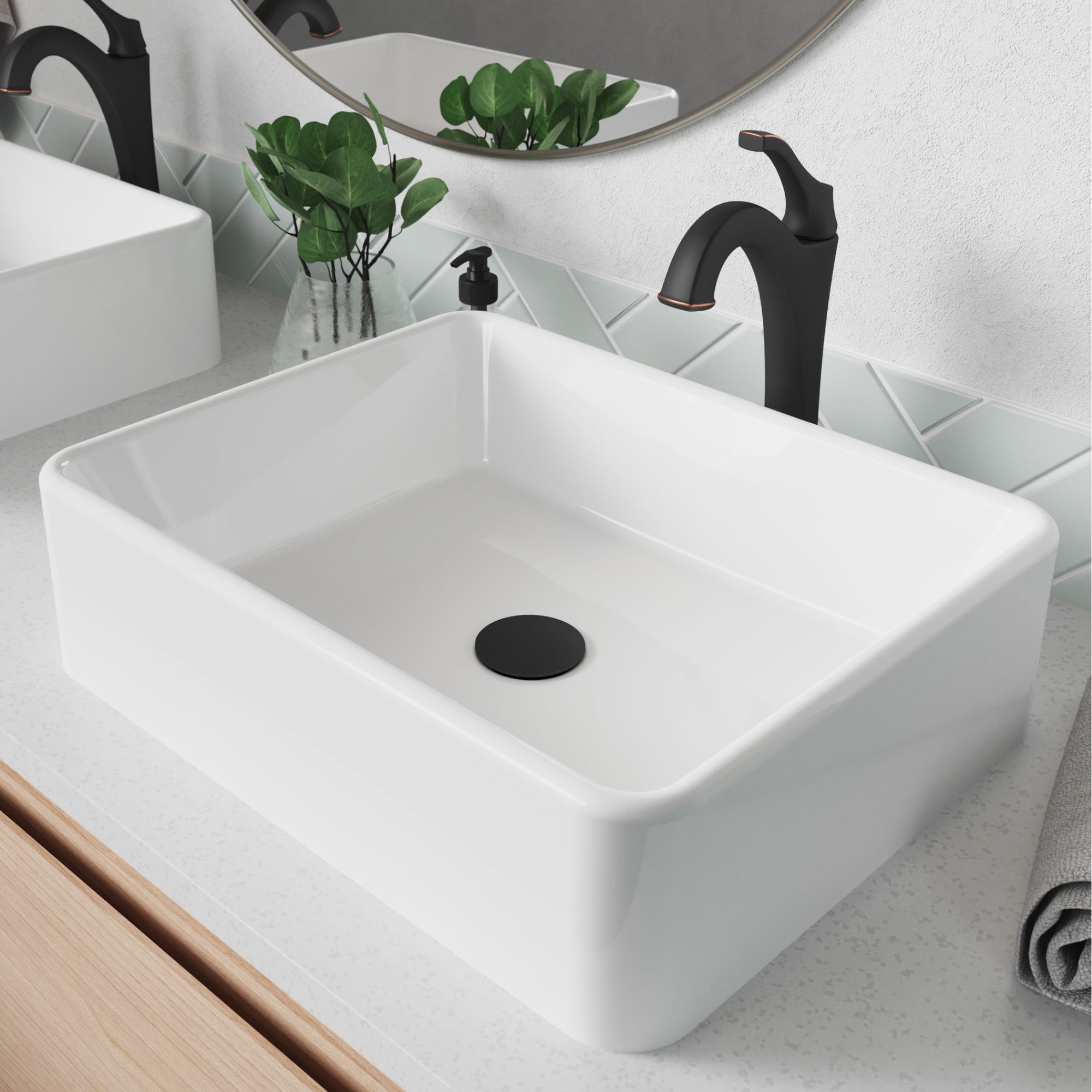 White / Oil Rubbed Bronze