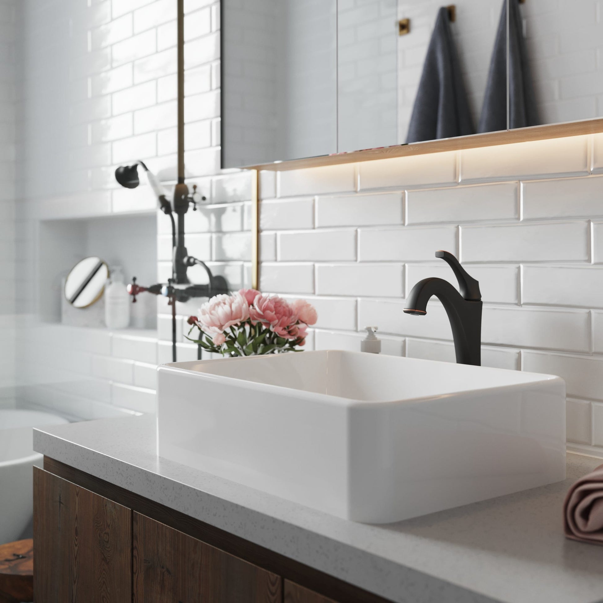 White / Oil Rubbed Bronze