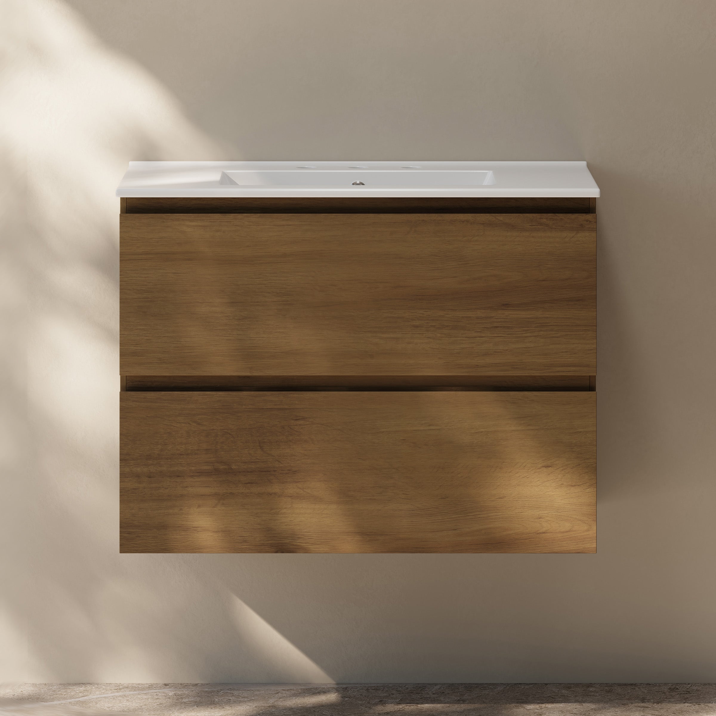 Brown Oak / Glossy White / 3-Hole