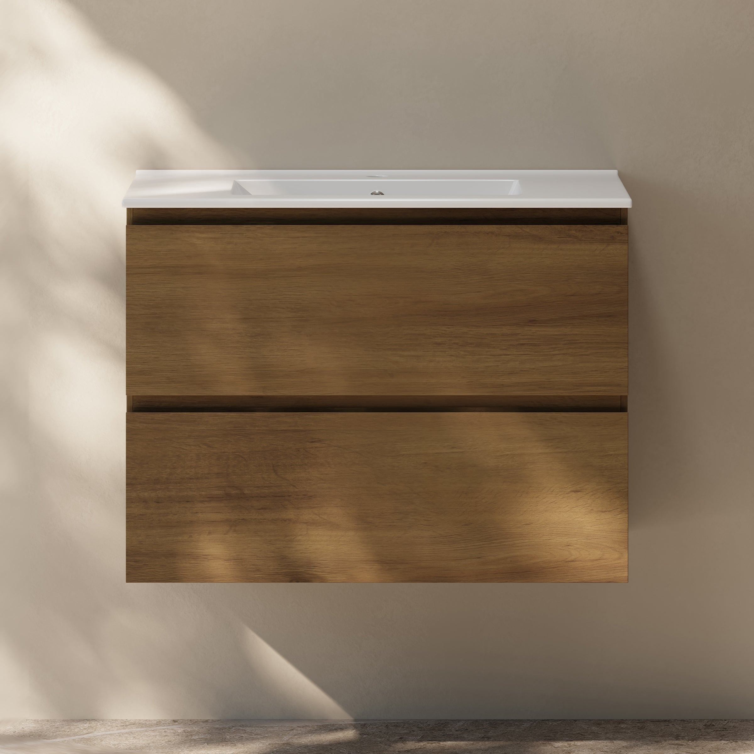Brown Oak / Glossy White / 1-Hole