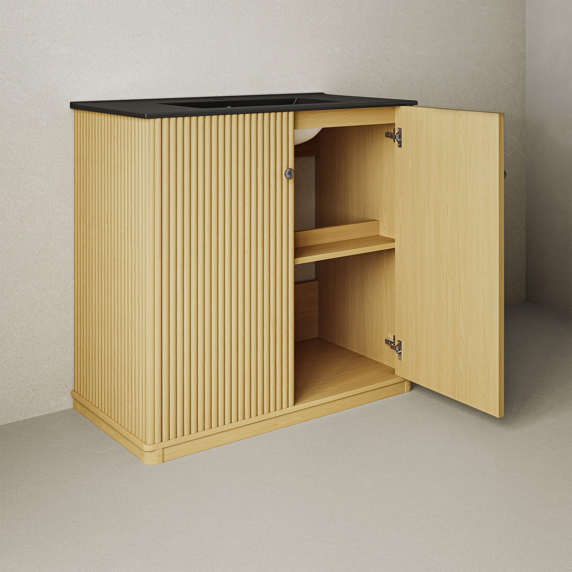 Natural Oak / Black / 1-Hole