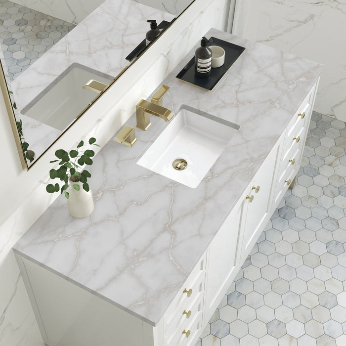 Glossy White / Victorian Silver - 3 Faucet Holes