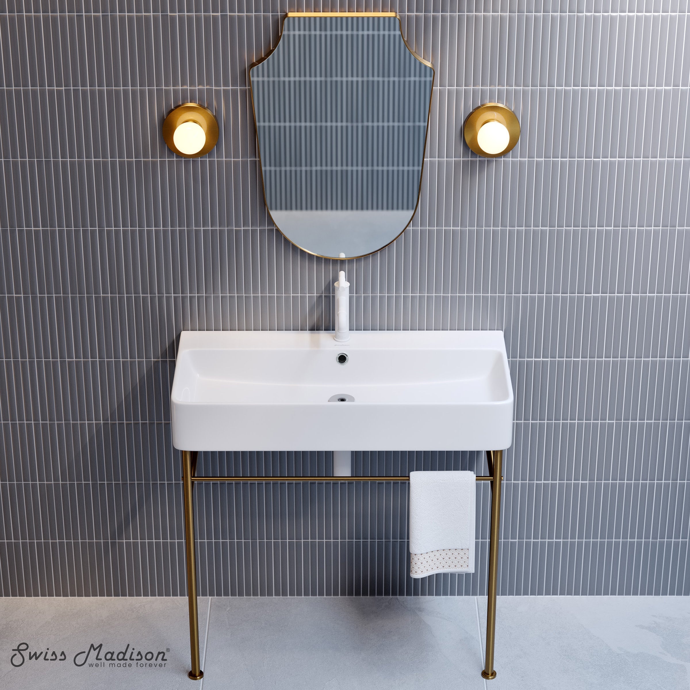 Brushed Gold / White