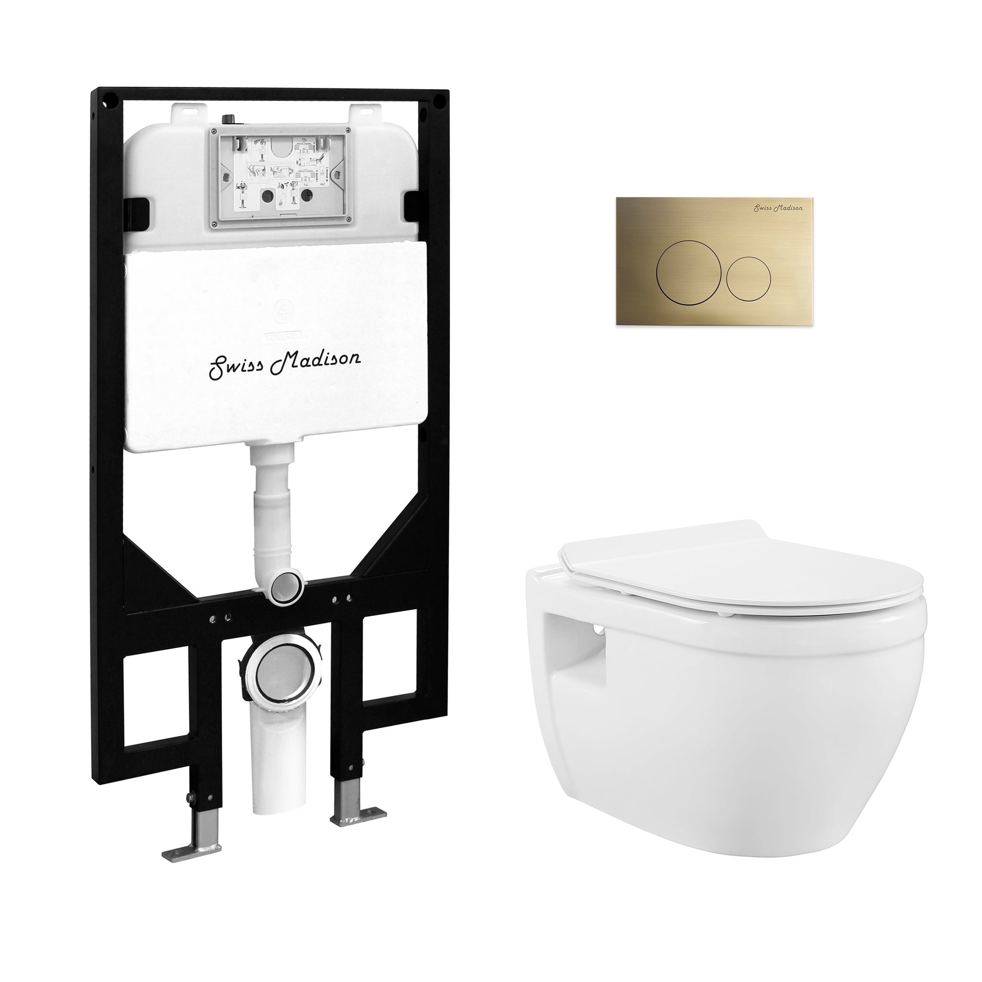Glossy White / Brass
