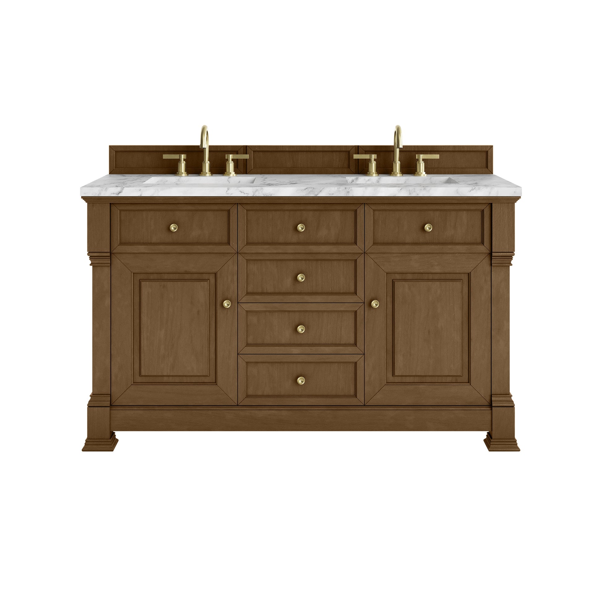 Honey Oak / Carrara White - 3 Faucet Holes