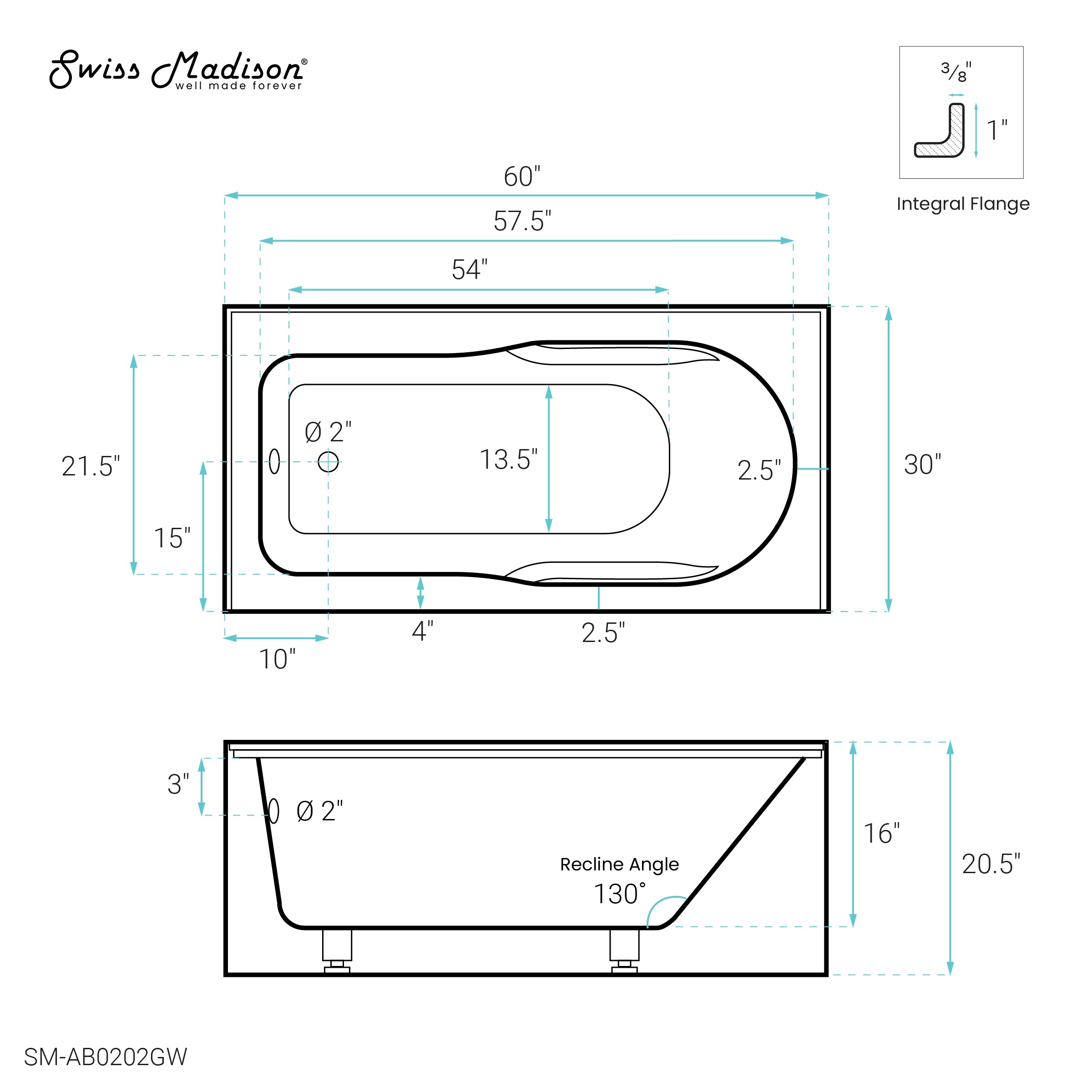 Glossy White / Left / Alcove - Apron