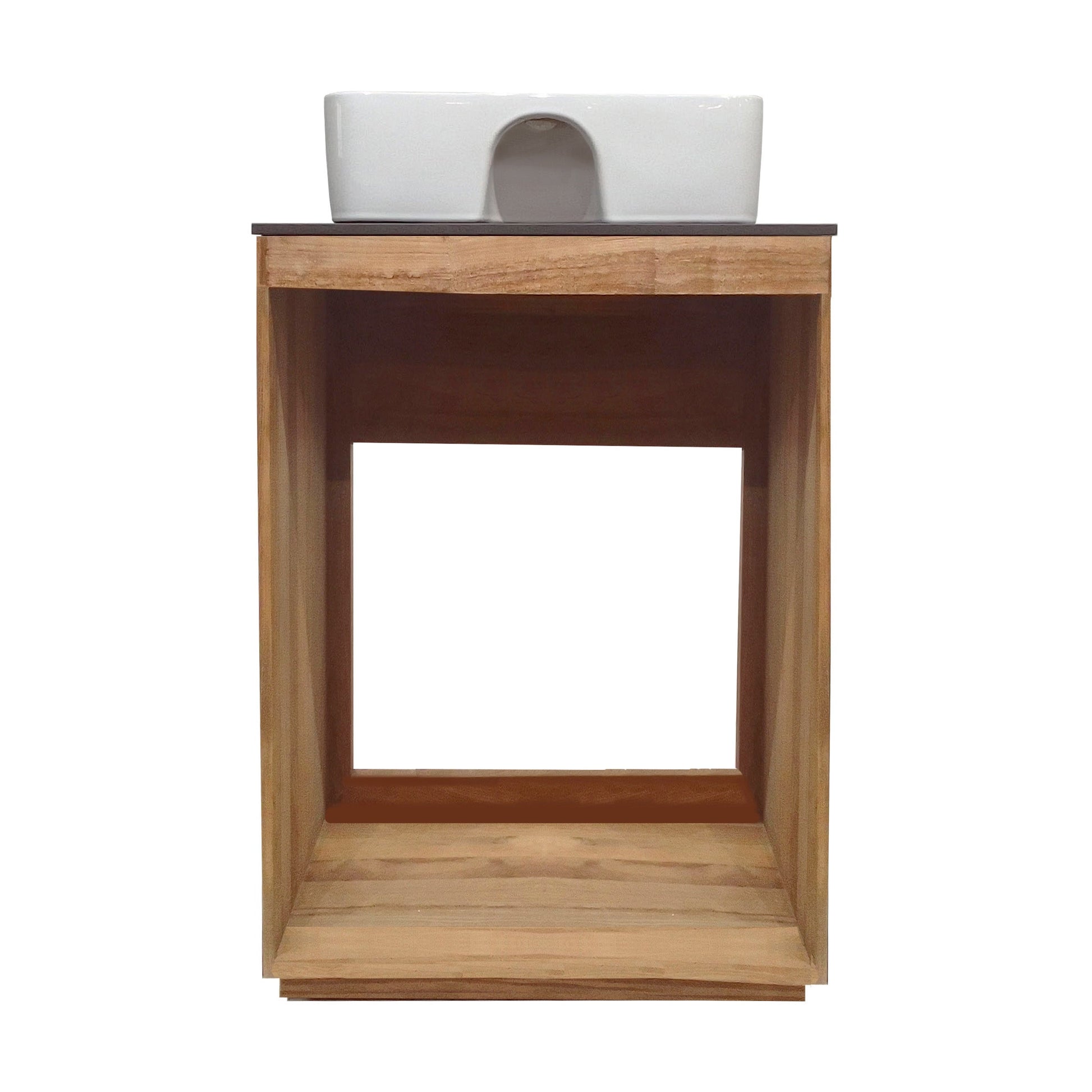 Natural Teak / White / 1-Hole
