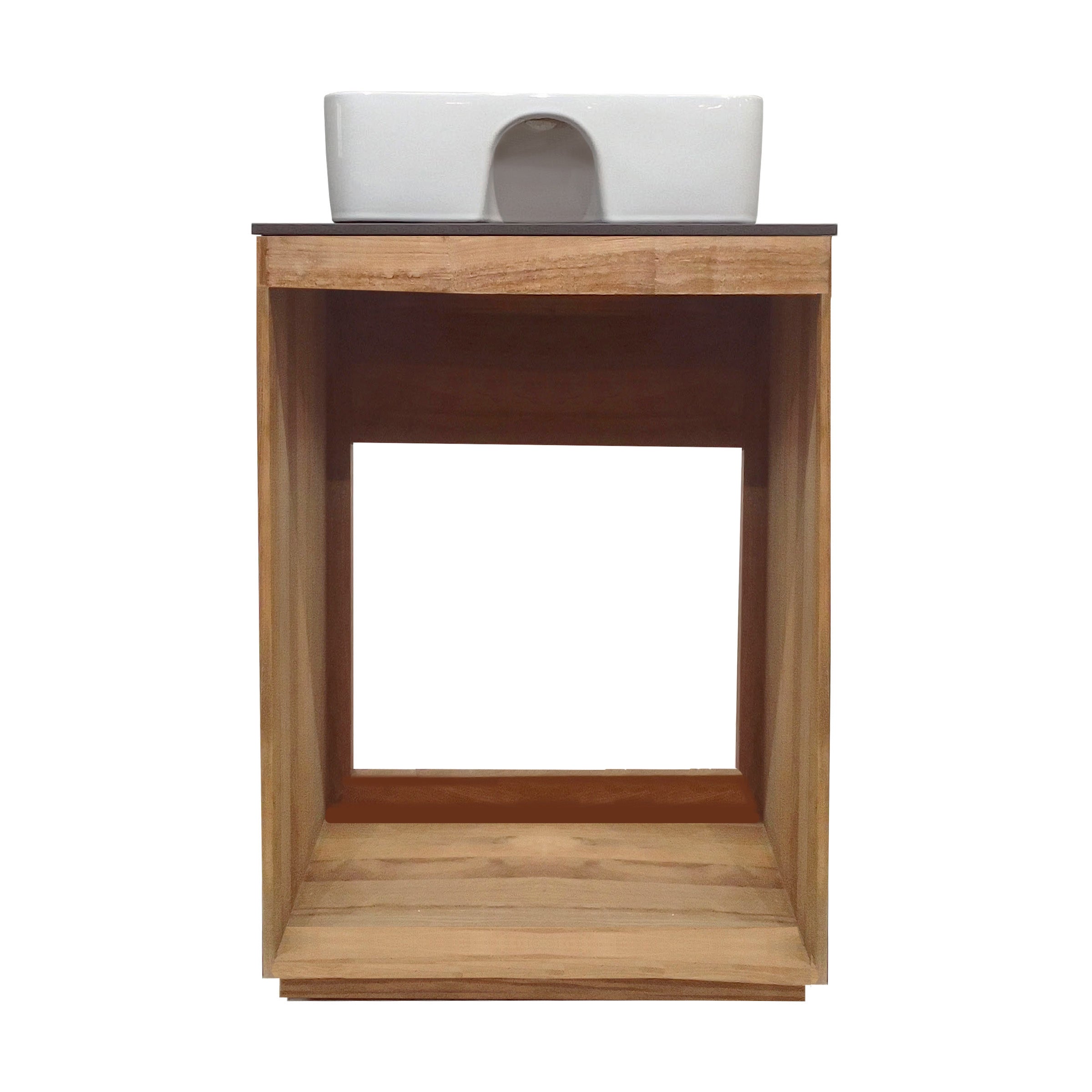 Natural Teak / White / 1-Hole