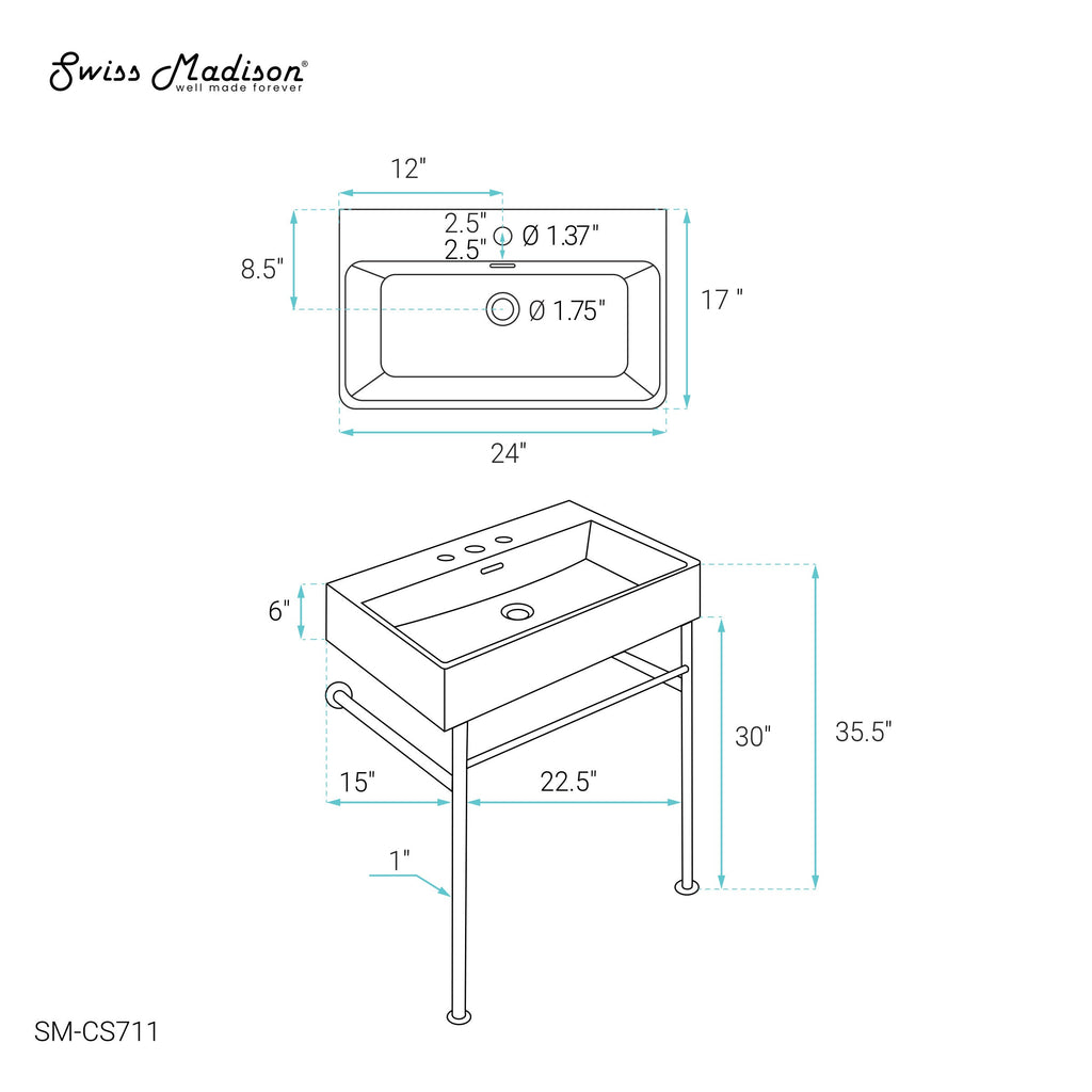 Chrome / White / 1-Hole