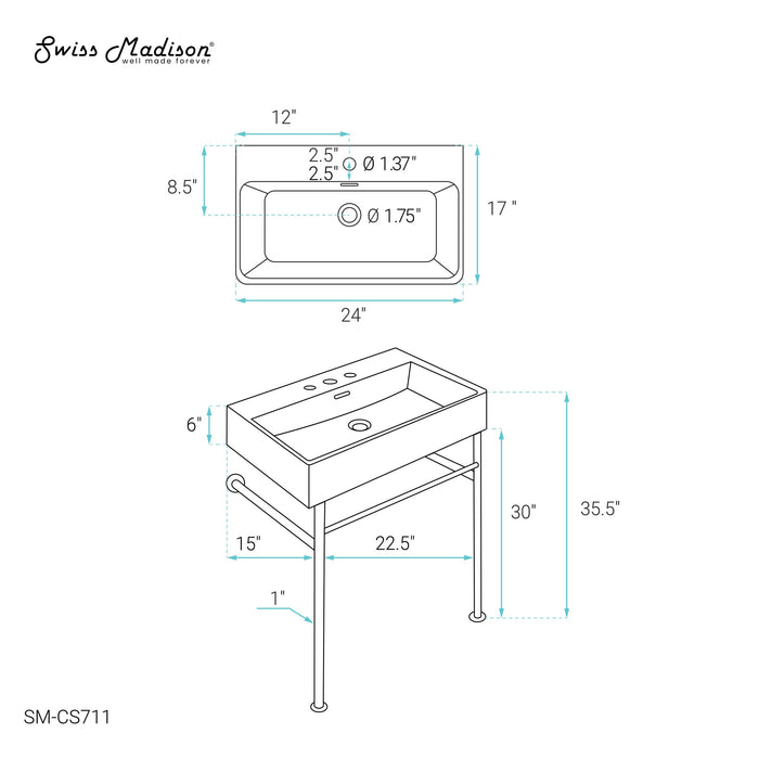 Chrome / White / 1-Hole