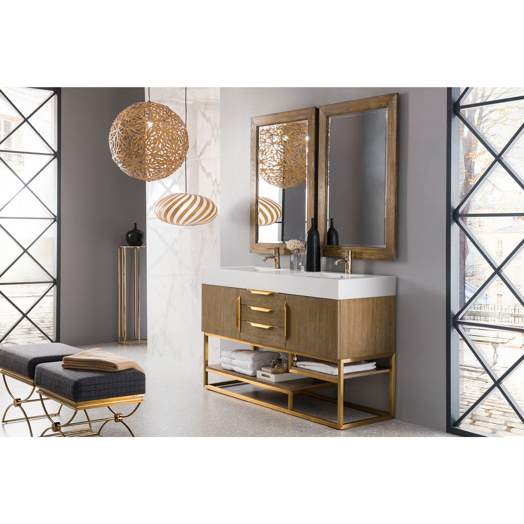 Latte Oak / Radiant Gold / Glossy White - 1 Faucet Hole