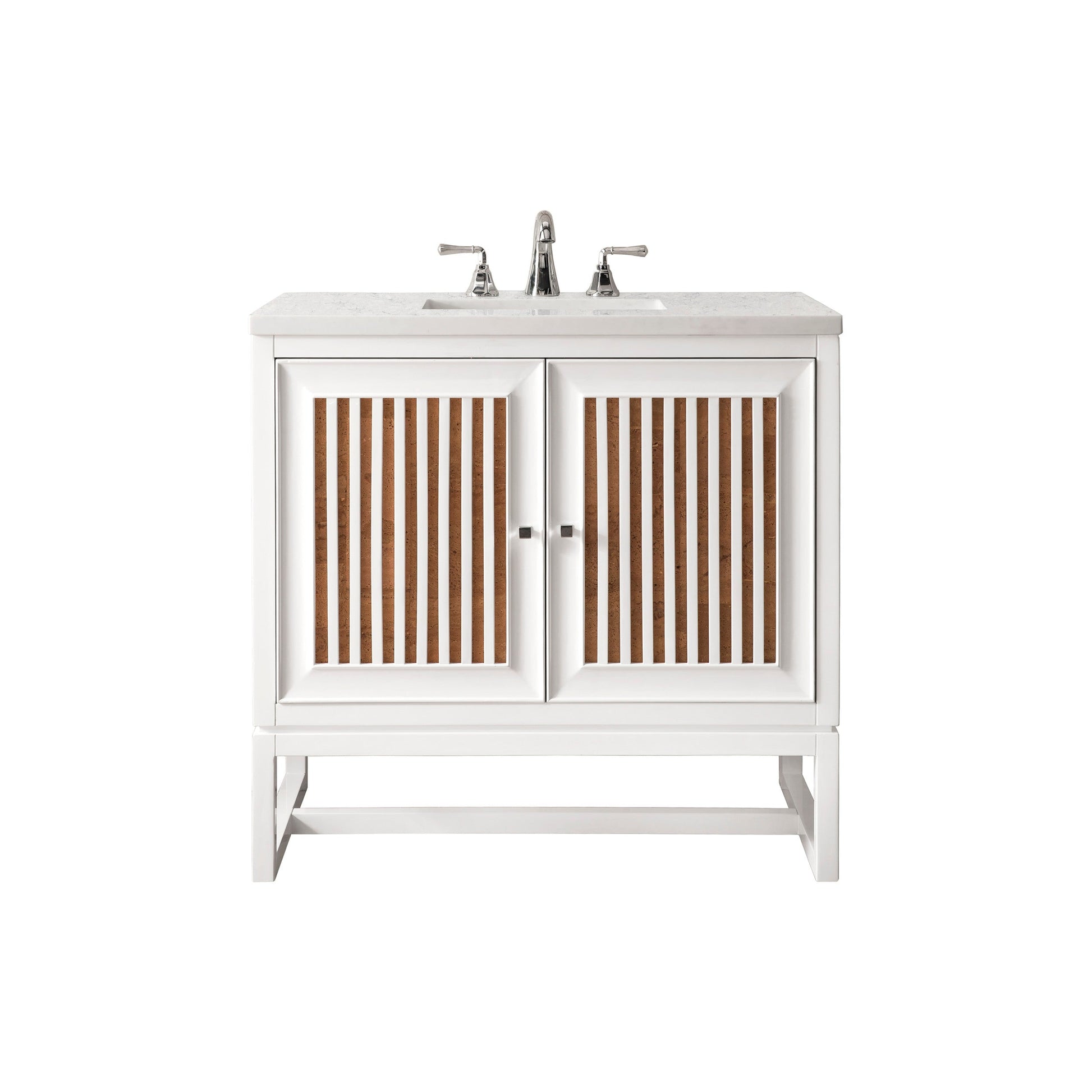 Glossy White / Carrara White - 3 Faucet Holes