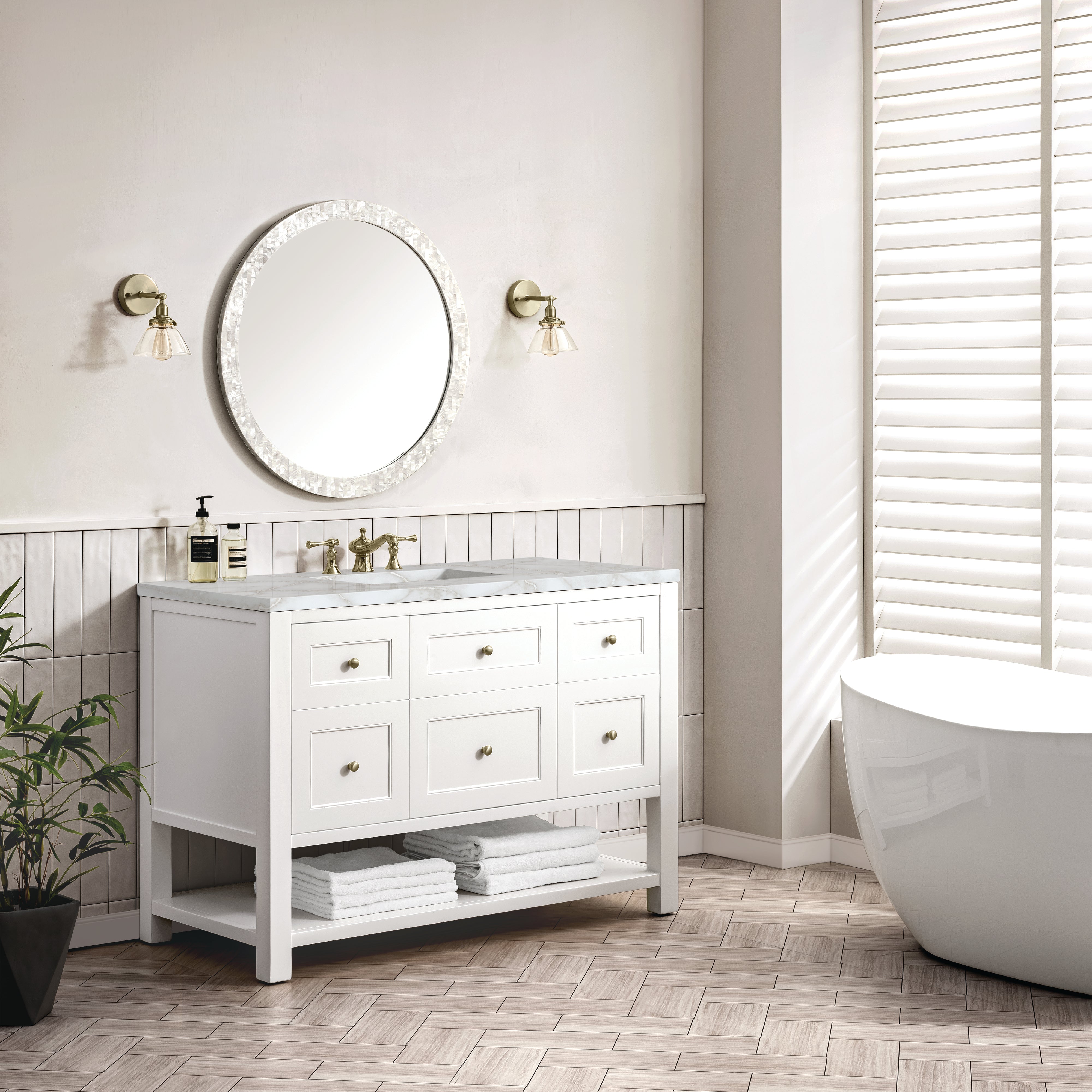 Bright White / Victorian Silver - 3 Faucet Holes
