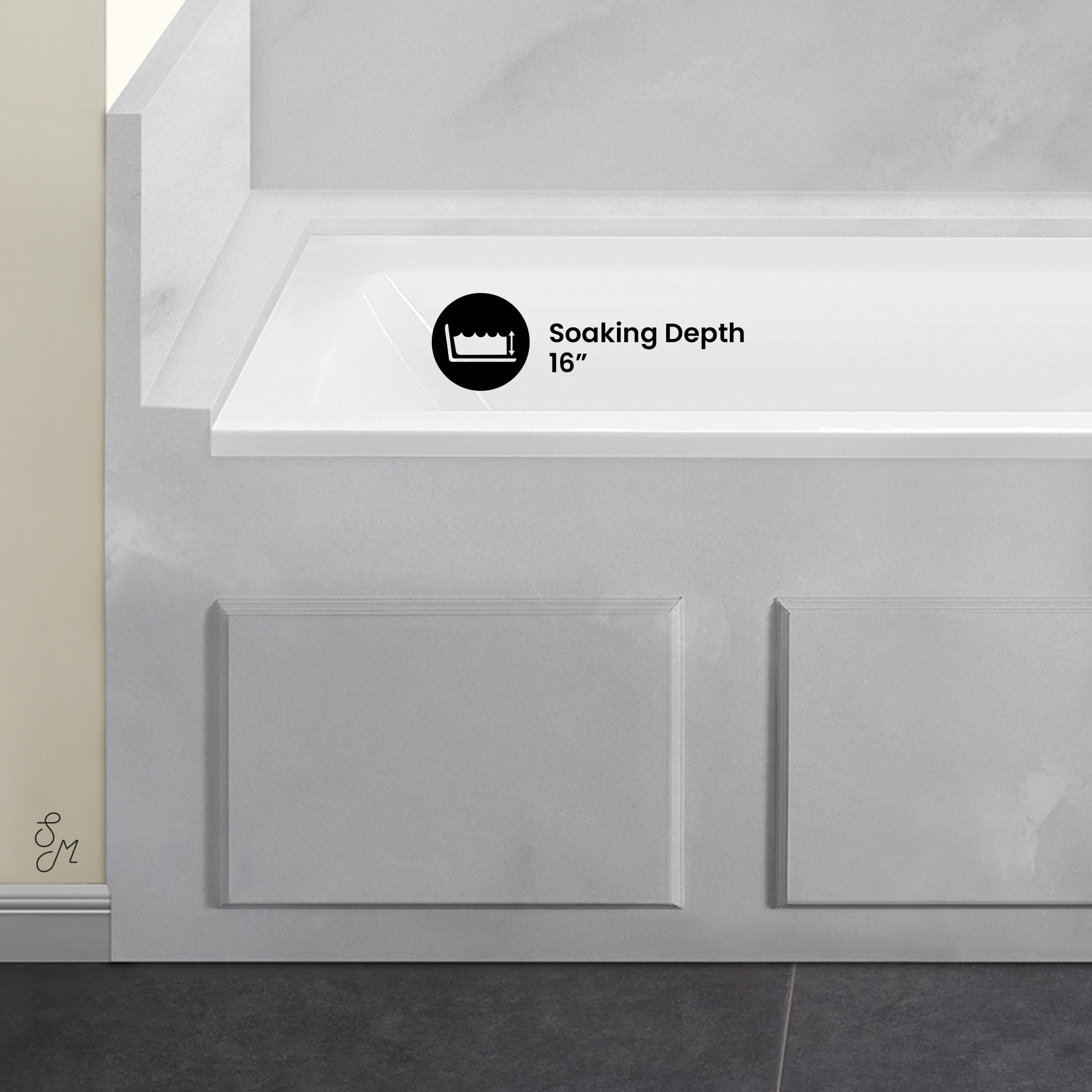 Glossy White / Alcove - No Apron / Right