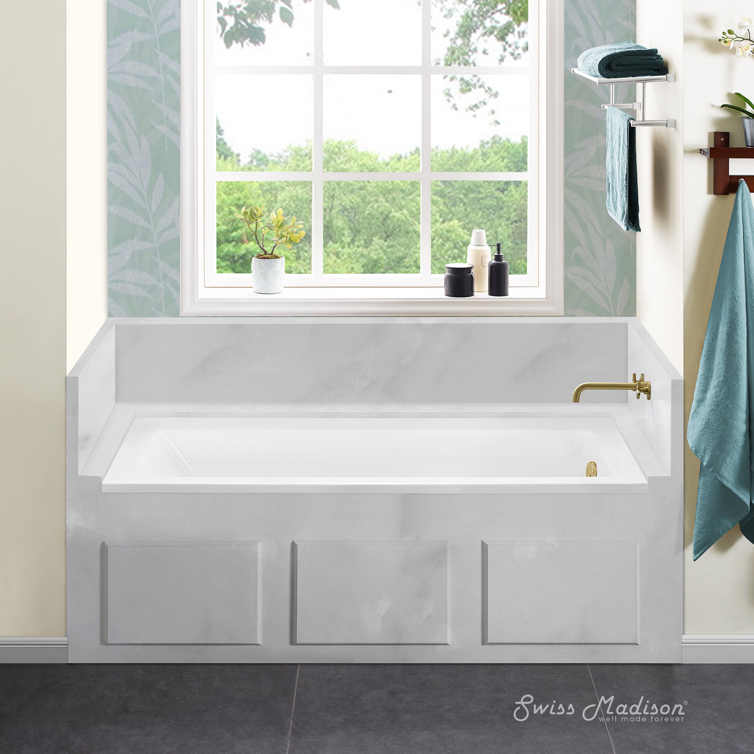 Glossy White / Alcove - No Apron / Right