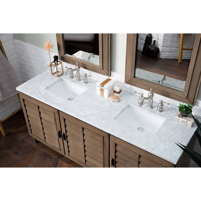 Whitewashed Walnut / Carrara White - 3 Faucet Holes