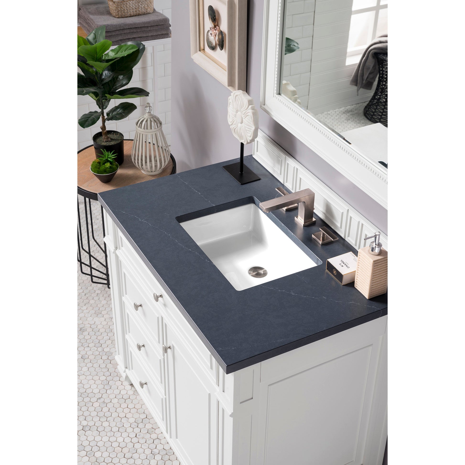 Bright White / Charcoal Soapstone - 3 Faucet Holes