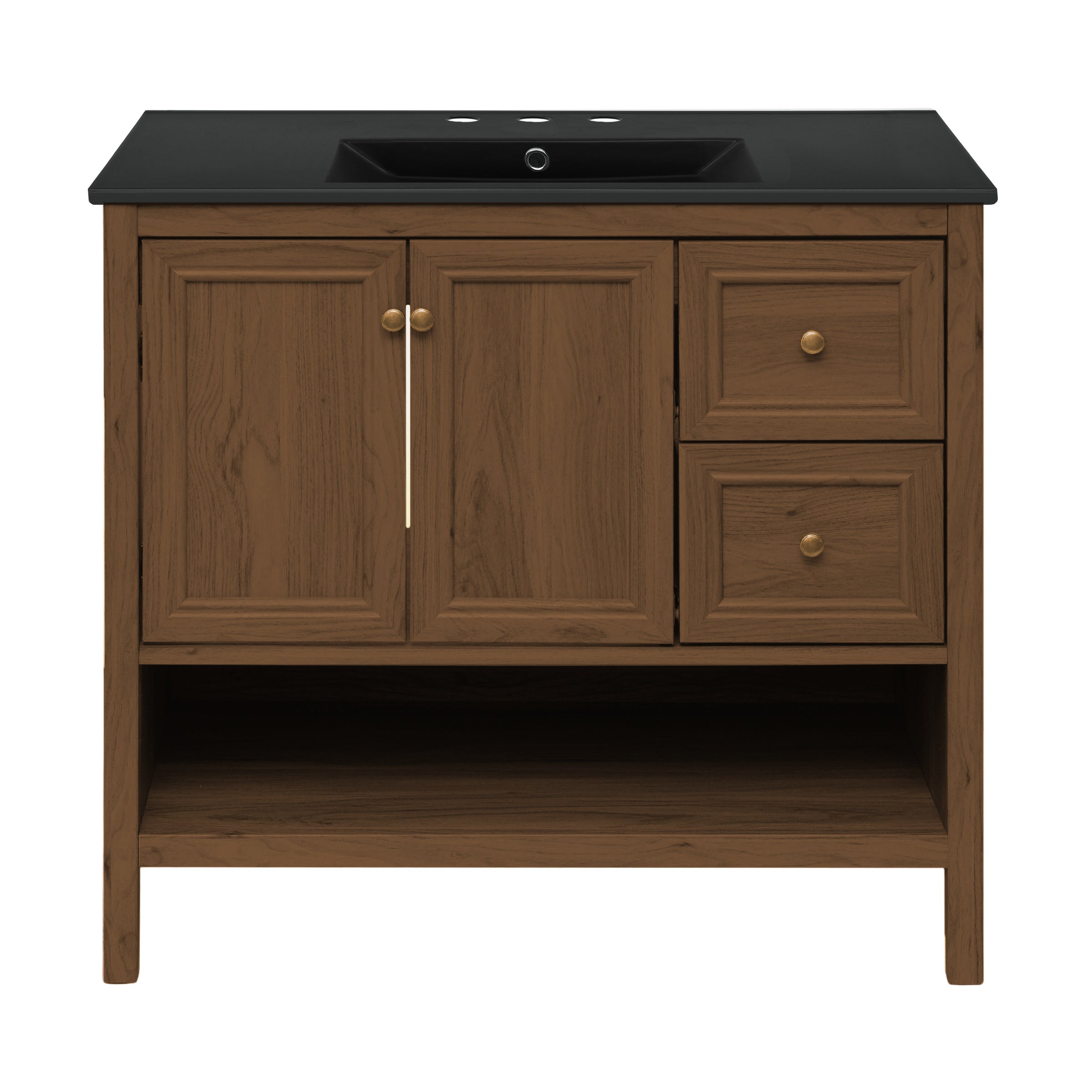 Brown Oak / Black / 3-Hole