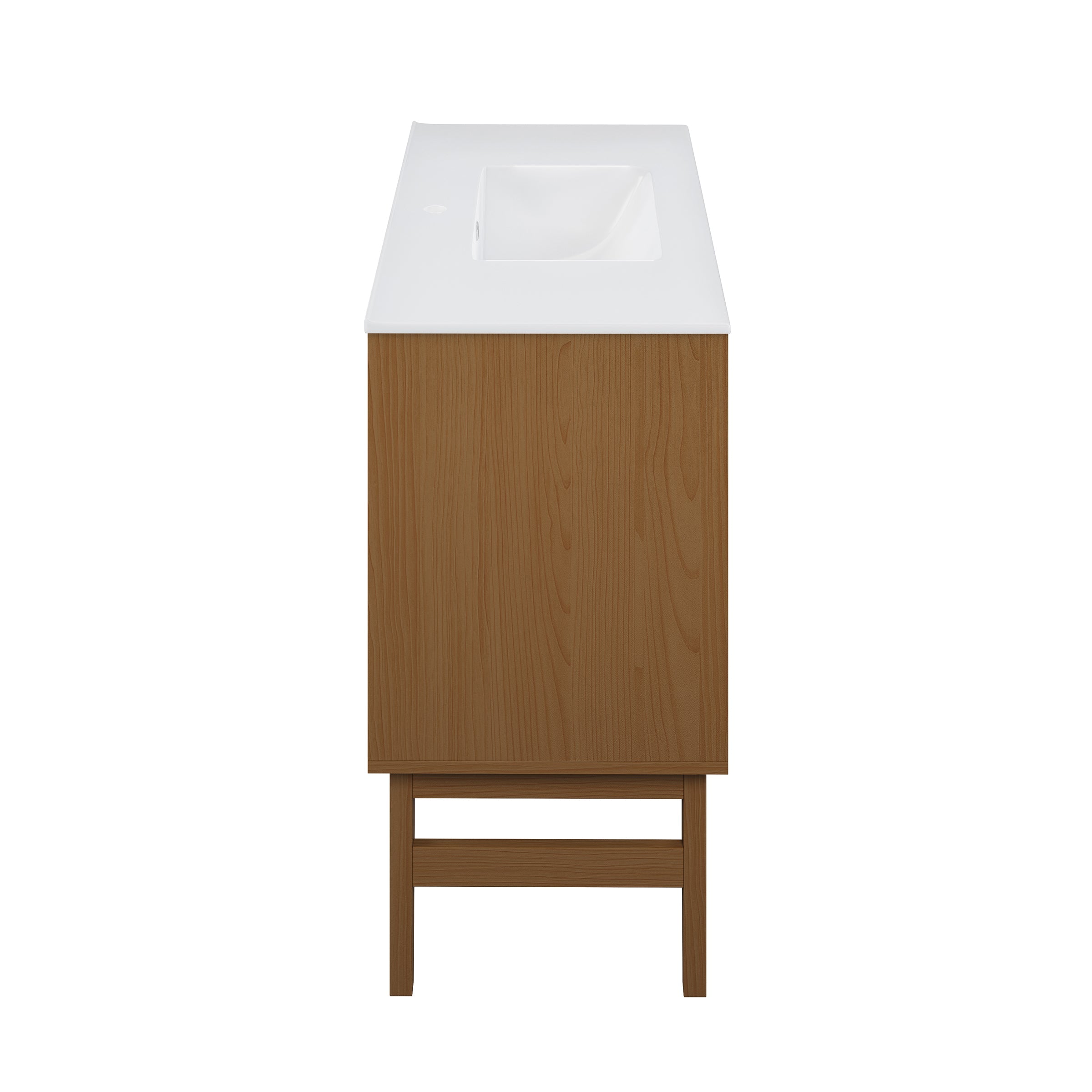 Brown Oak / White / 1-Hole