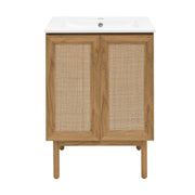 Golden Oak / White / 1-Hole