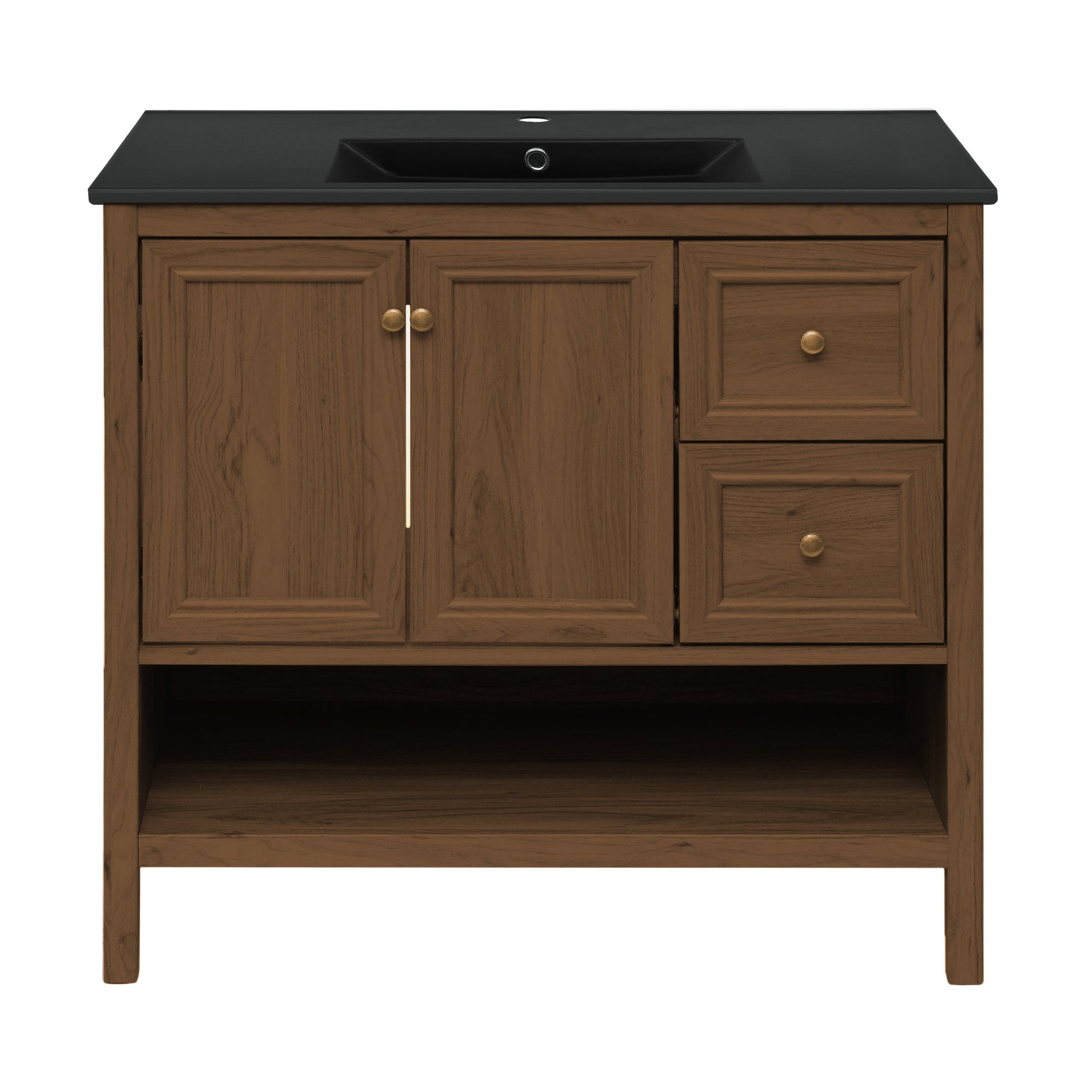 Brown Oak / Black / 1-Hole