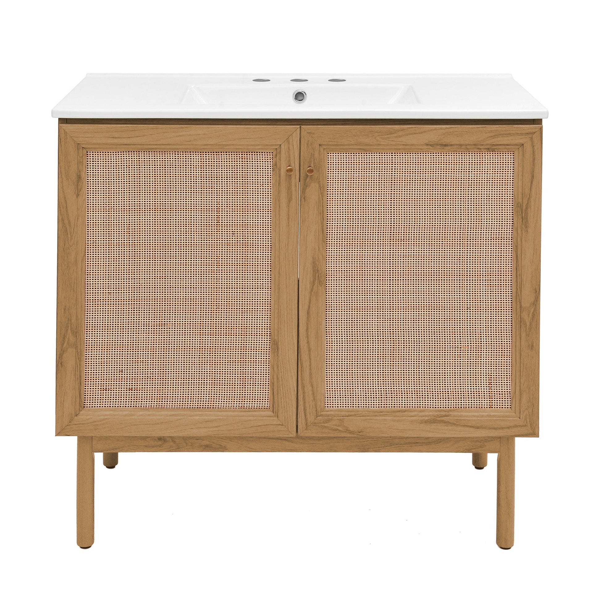 Golden Oak / White / 3-Hole