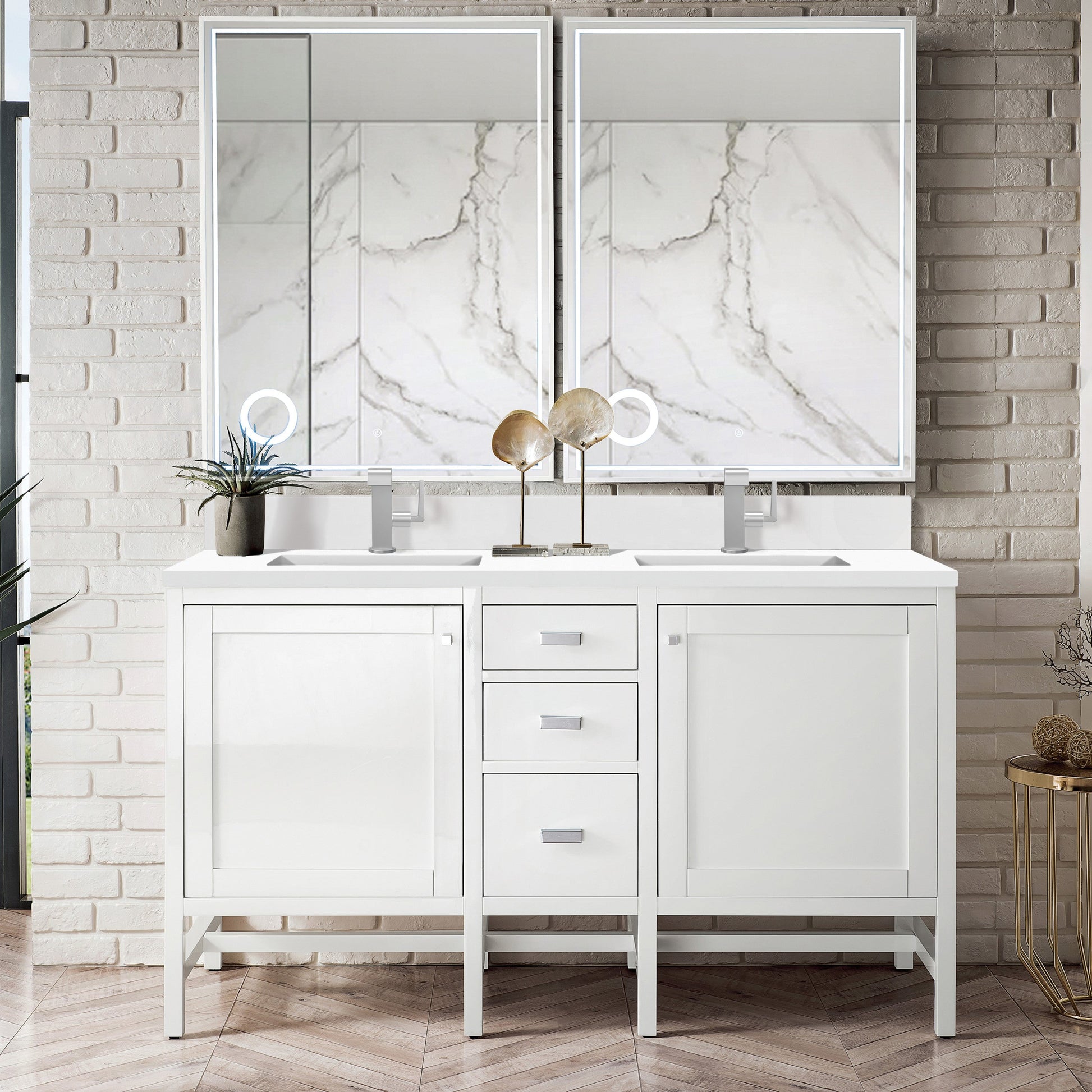 Glossy White / White Zeus - 1 Faucet Hole